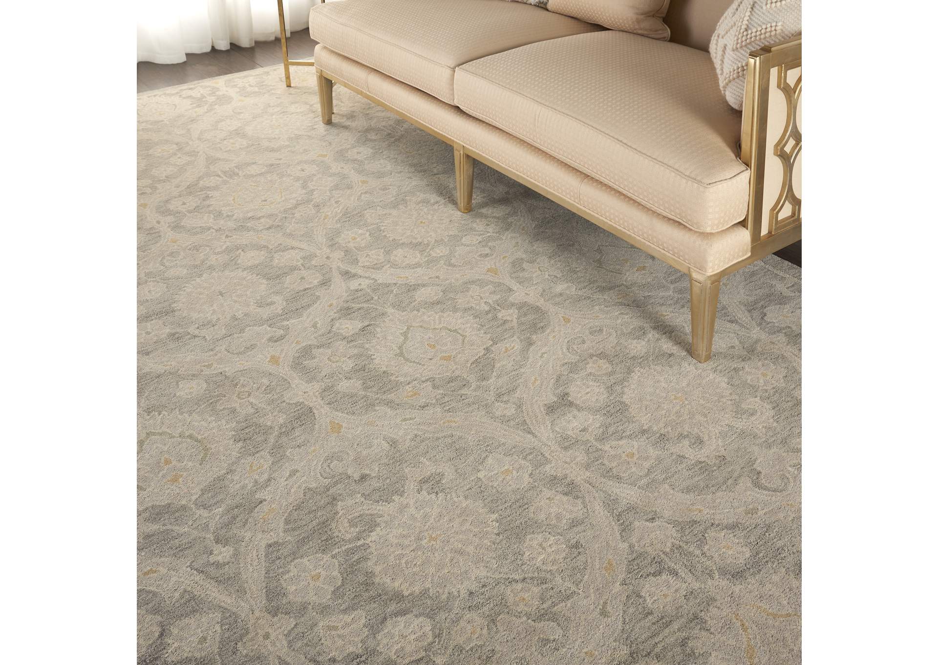 Nourison Jazmine JAZ03 Grey 9'x12' Oversized Wool Rug,Nourison