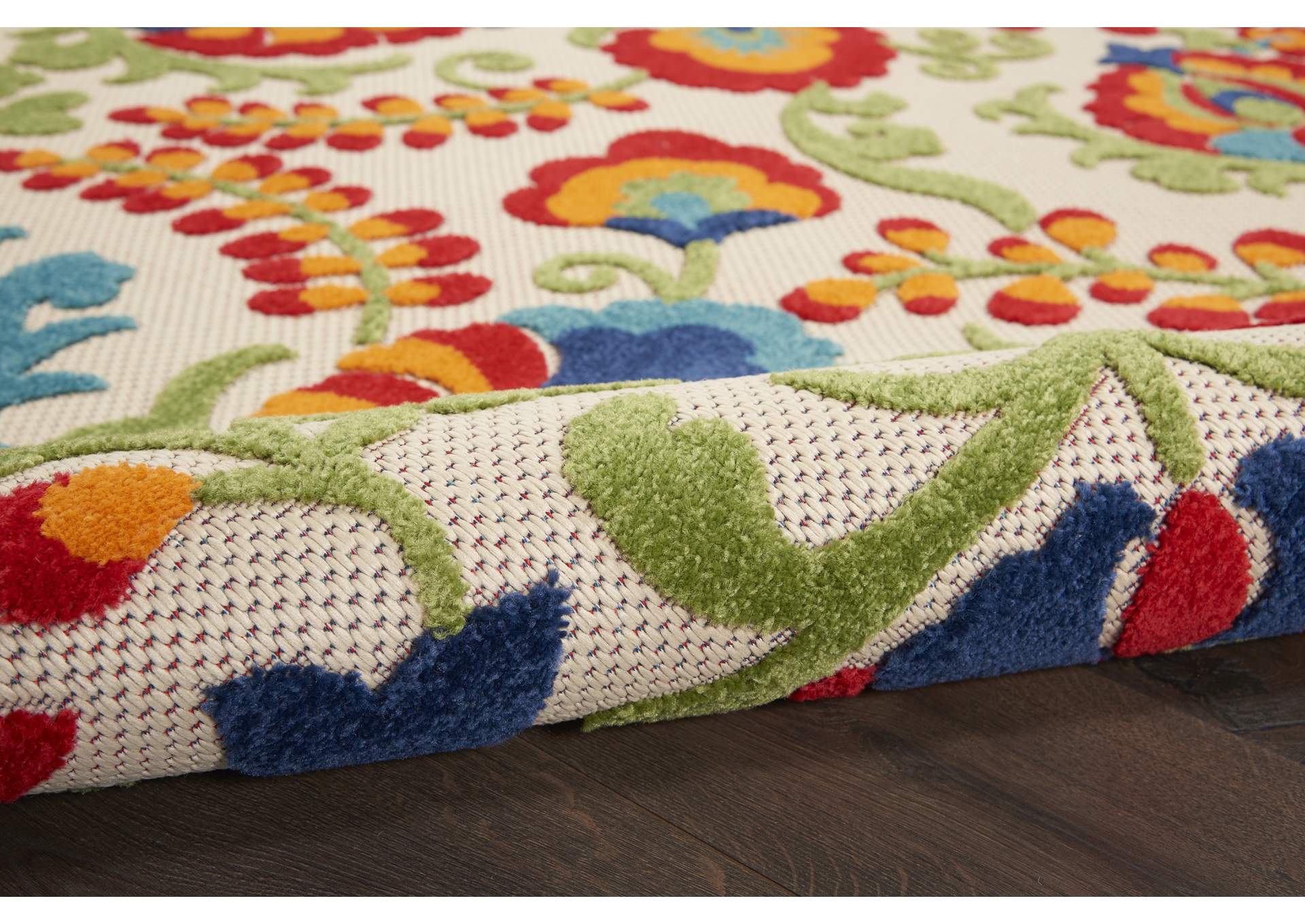 Nourison Aloha ALH17 Multicolor 8' Round Large Indoor-outdoor Rug,Nourison