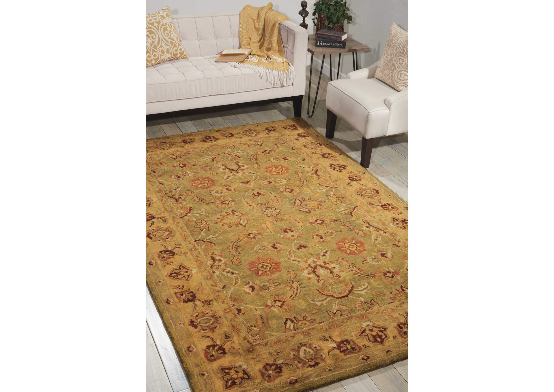 Nourison Jaipur JA12 Green Multicolor 6' Round Area Rug,Nourison