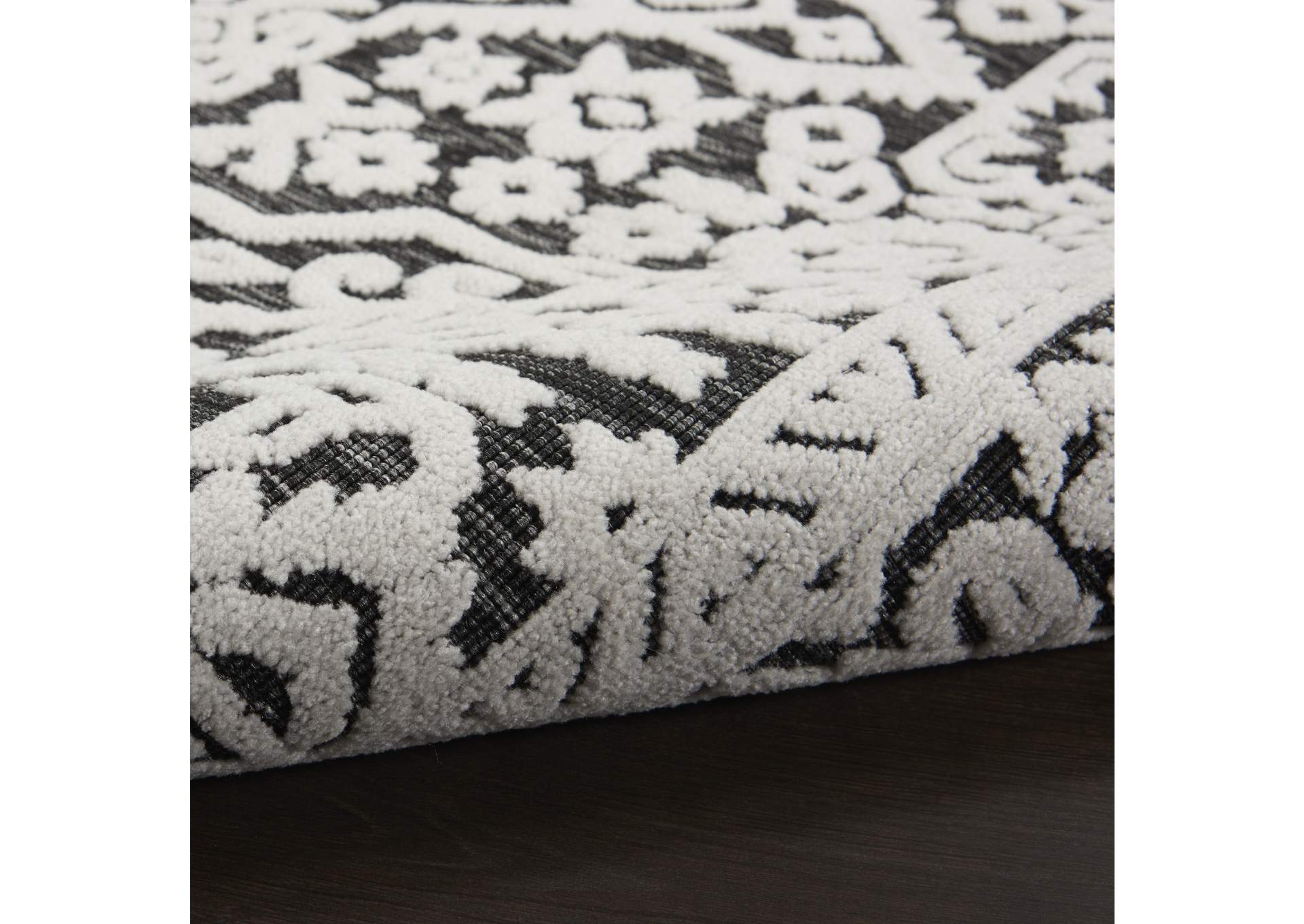 Nourison Key Largo 5'x7' Dark Grey Area Rug,Nourison