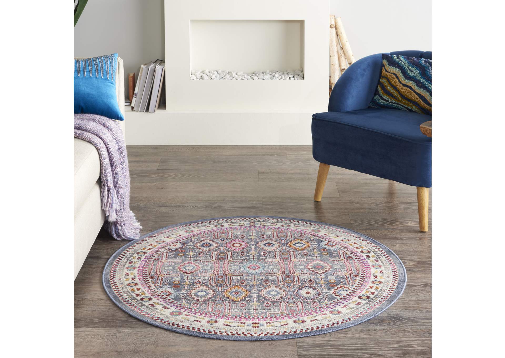 Nourison Vintage Kashan 4' Round Area Rug,Nourison