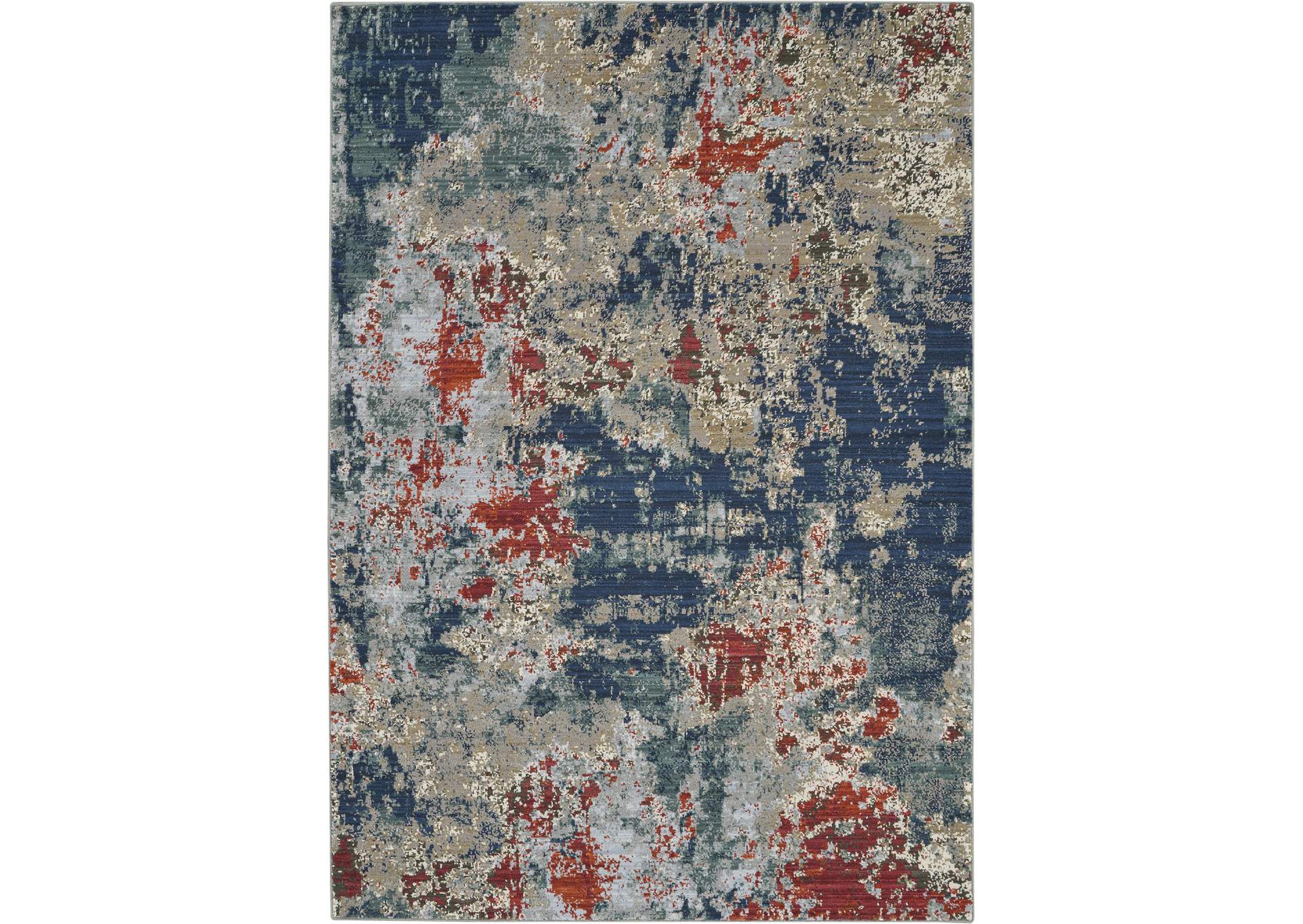 Nourison Artworks ATW01 Blue and Red 6'x8' Abstract Area Rug,Nourison