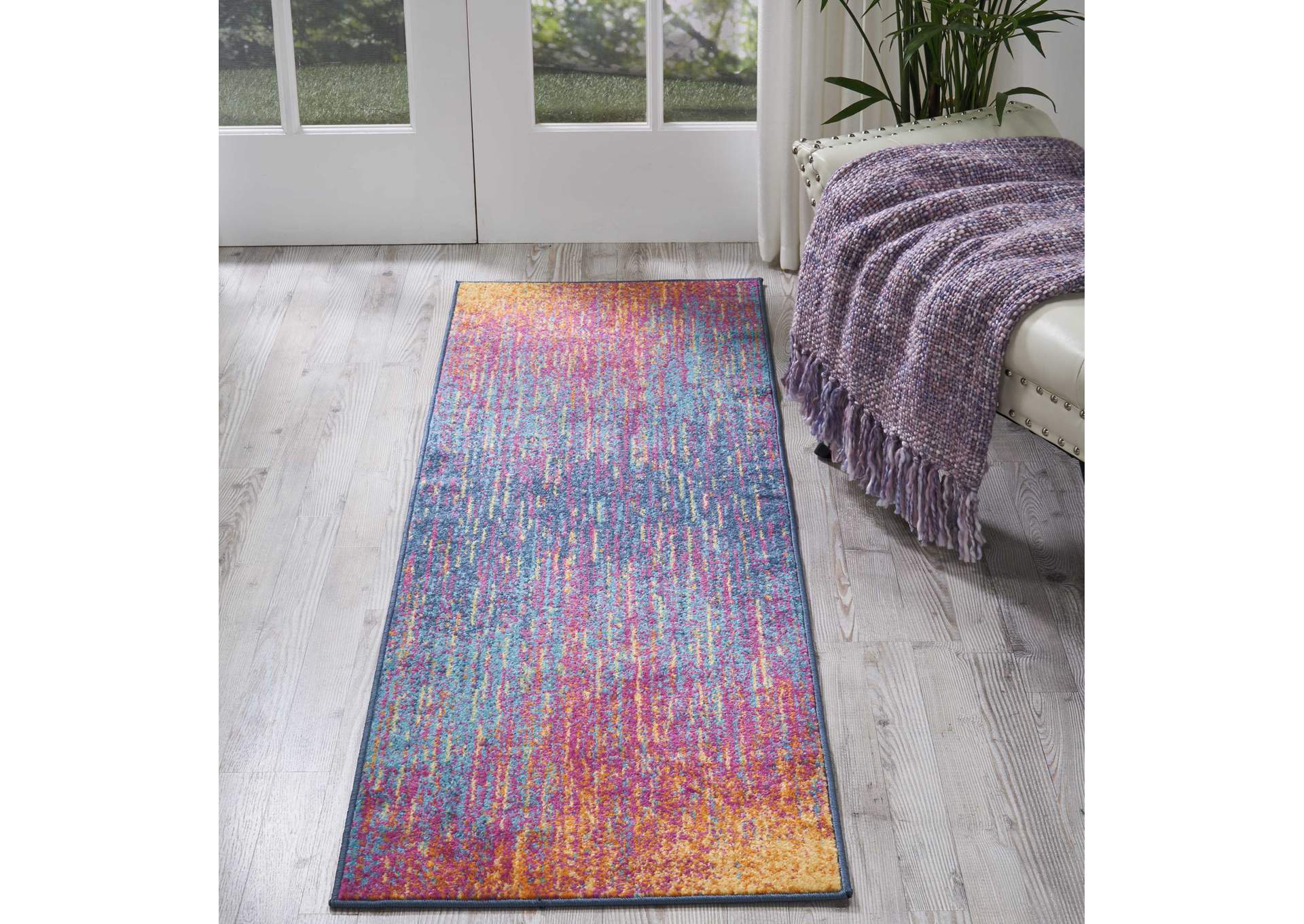 Nourison Passion PSN09 Multicolor 6' Runner Hallway Rug,Nourison
