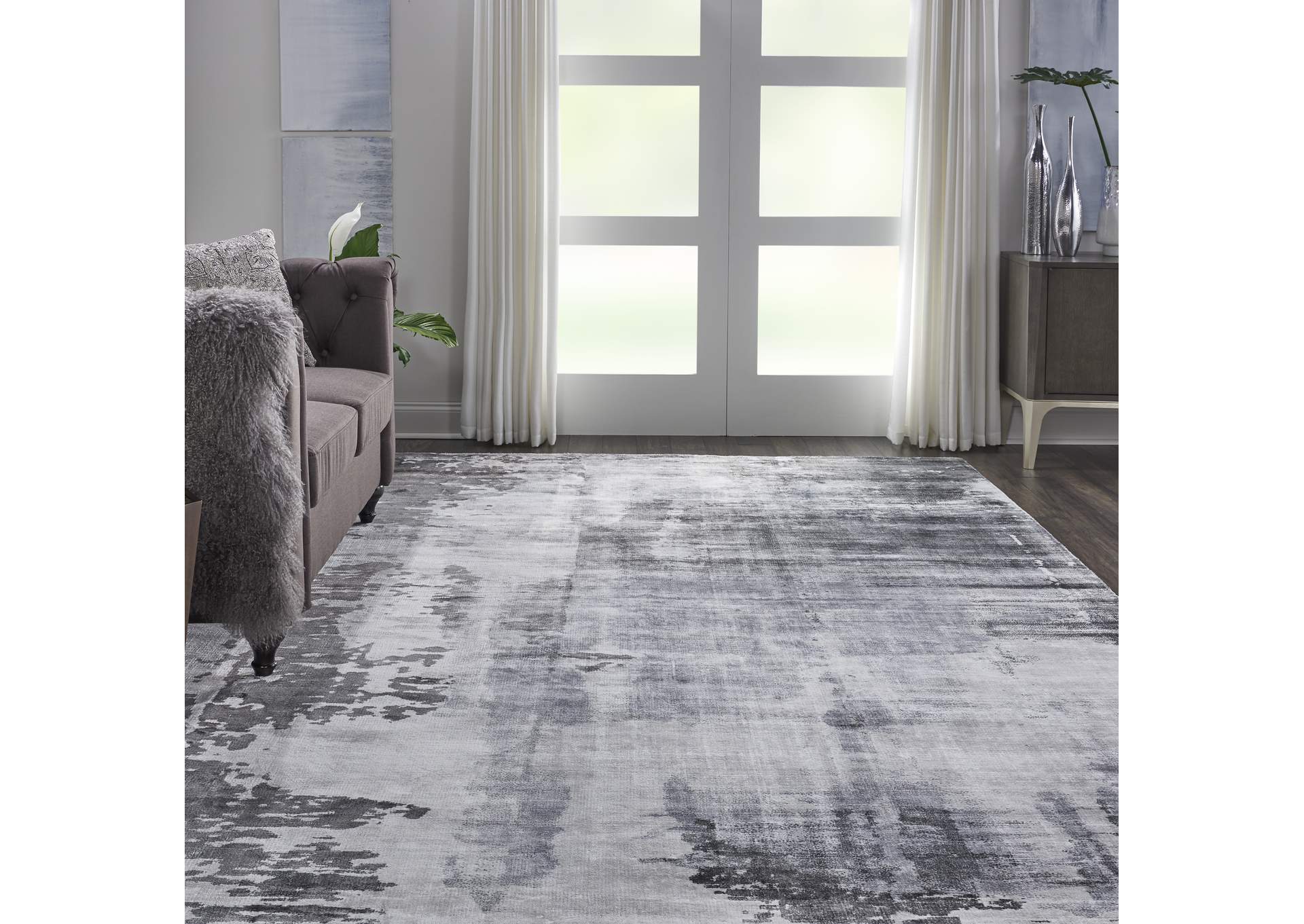kathy ireland Home Safari Dreams KI373 Grey 8'x11' Oversized Rug,Nourison