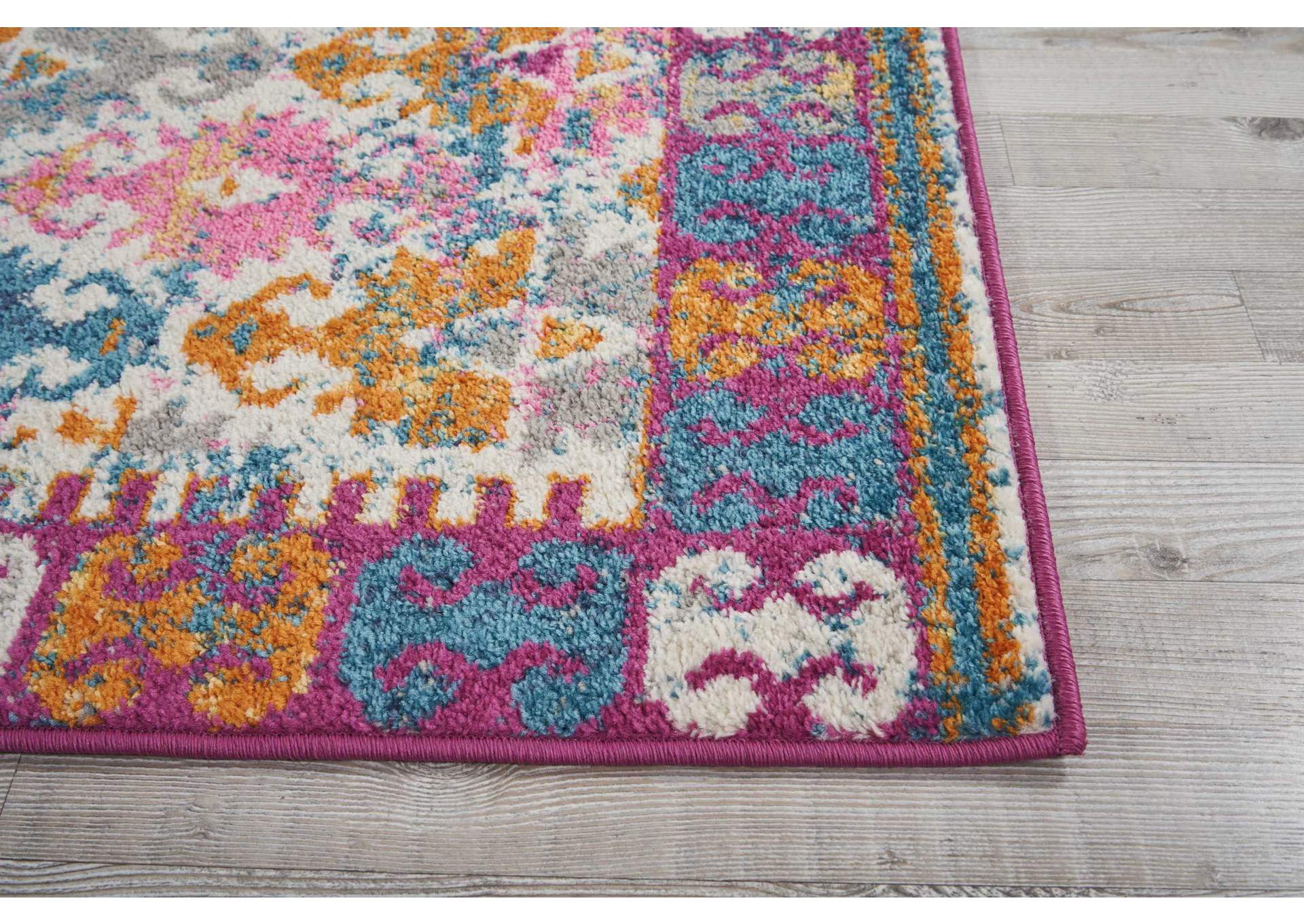 Nourison Passion PSN12 Pink Multicolor 8' Runner Hallway Rug,Nourison