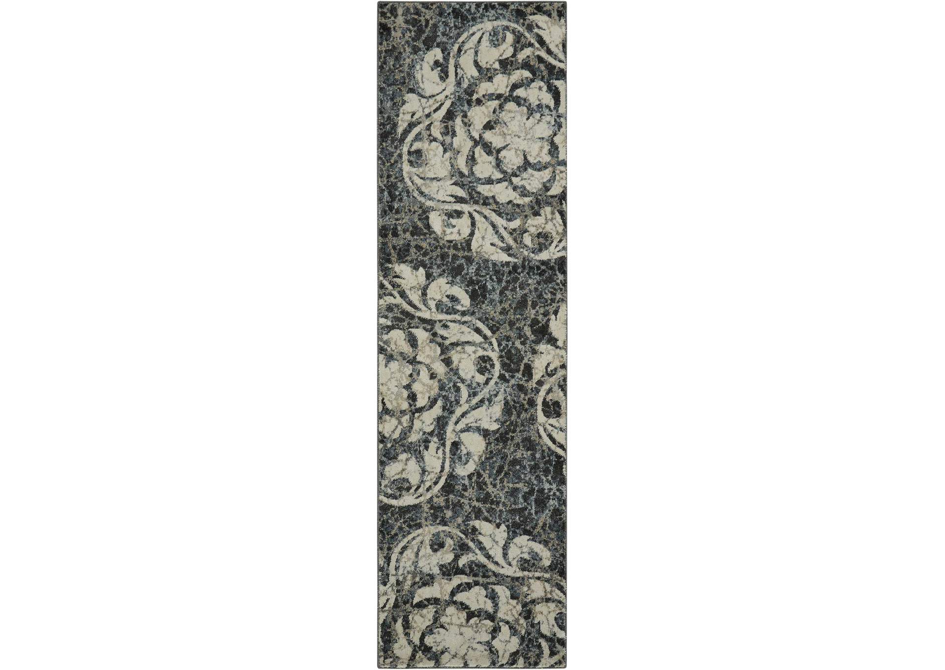 Nourison Maxell MAE10 Grey 8' Runner Hallway Rug,Nourison