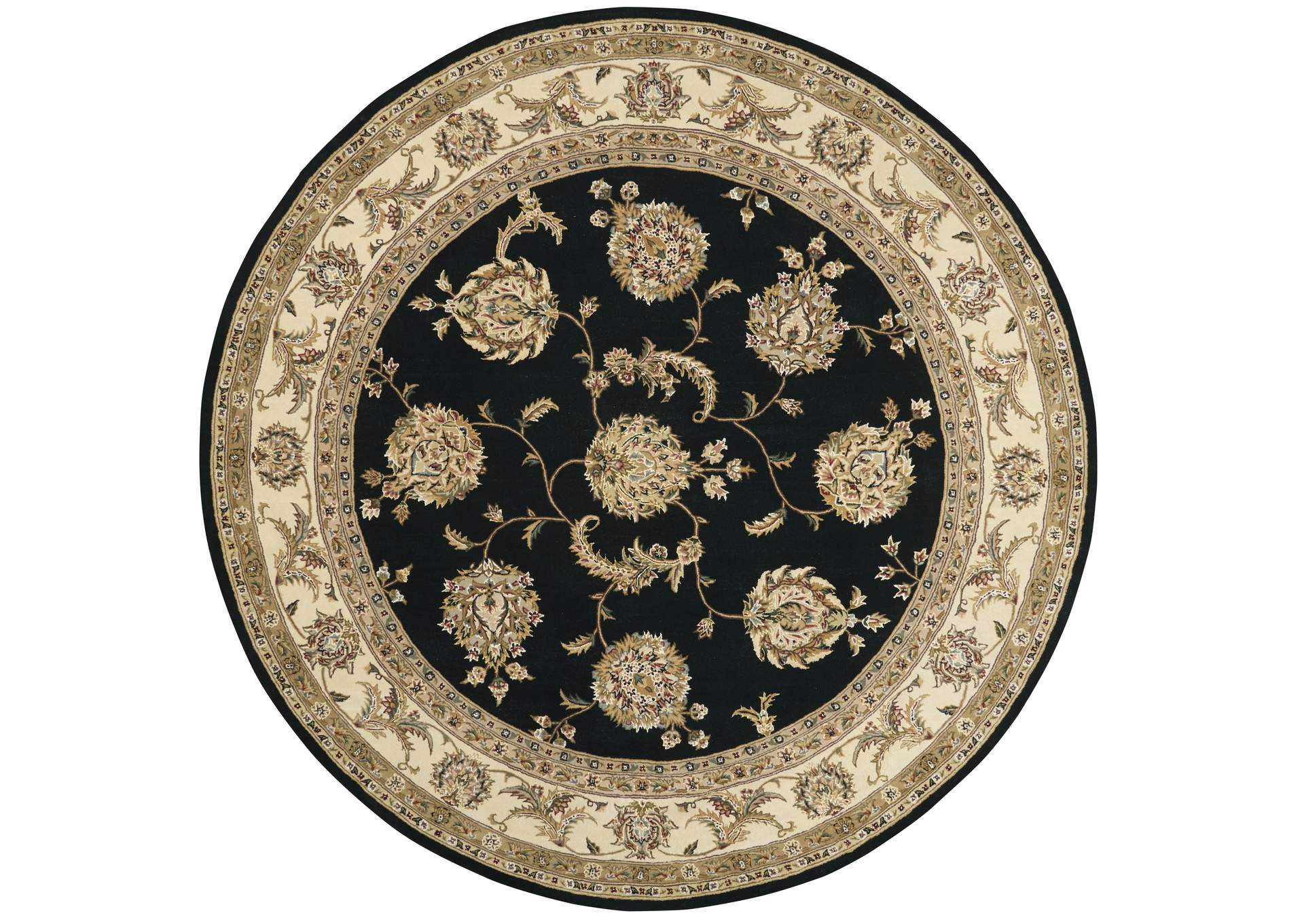 Nourison 2000 8' Round Black Area Rug,Nourison