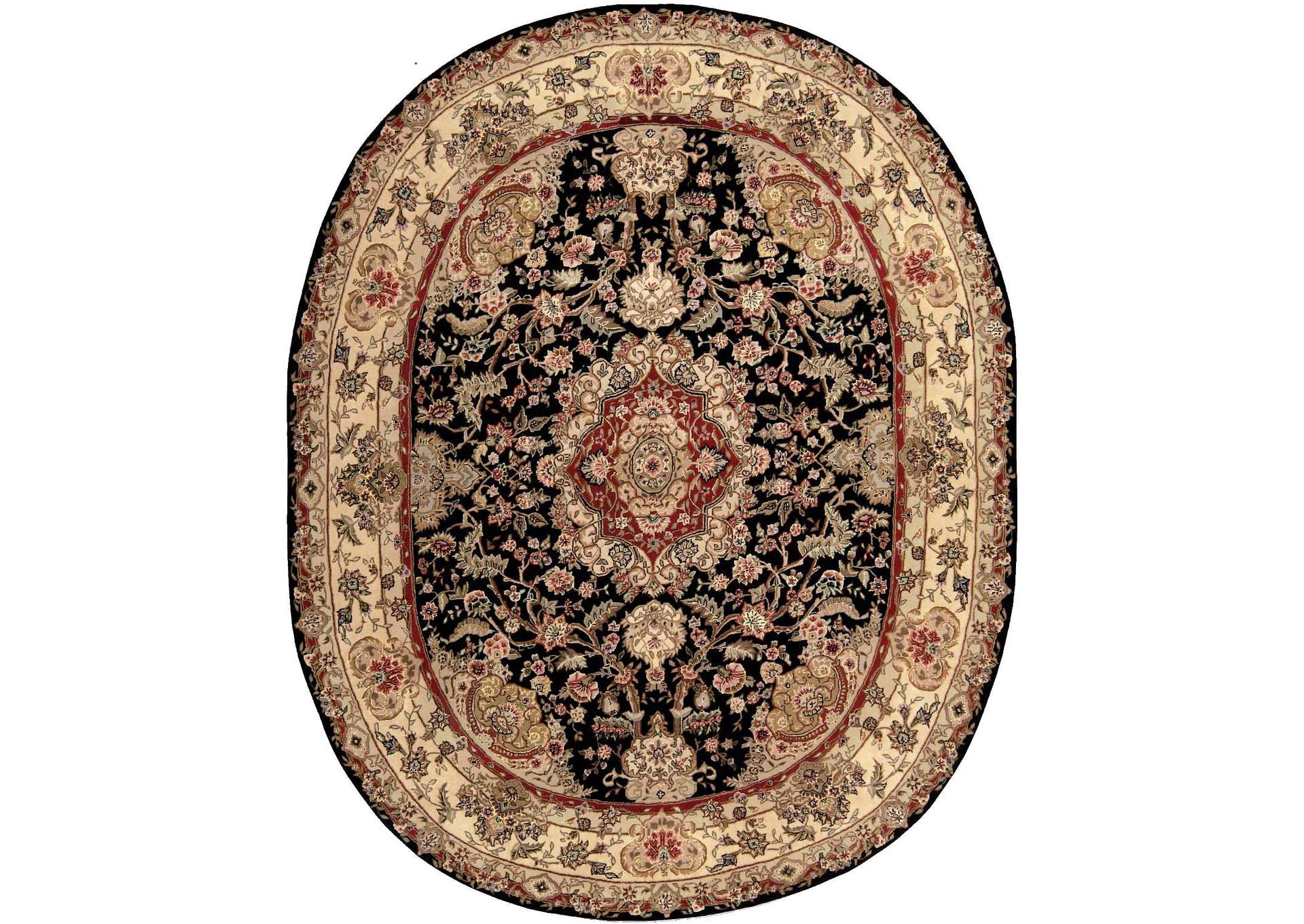 Nourison 2000 2028 Black 10' Oval Area Rug,Nourison