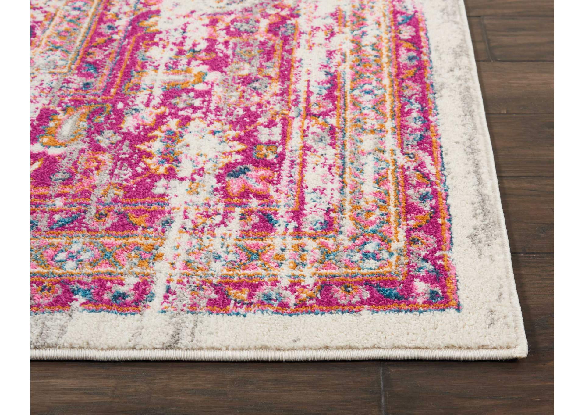 Nourison Passion PSN03 Pink and White 9'x12' Oversized Rug,Nourison