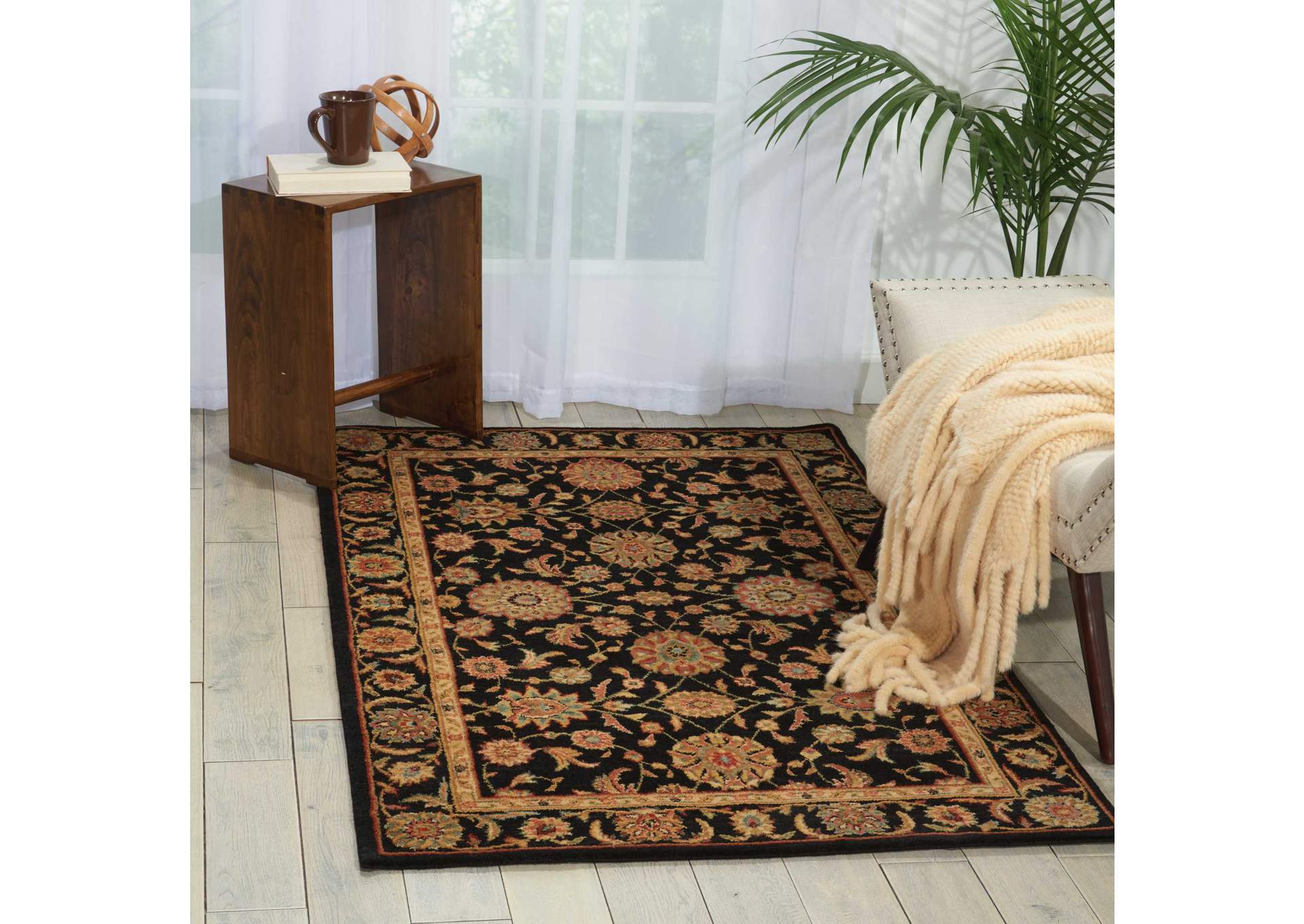 Nourison Living Treasures LI05 Black 12' Runner Hallway Rug,Nourison