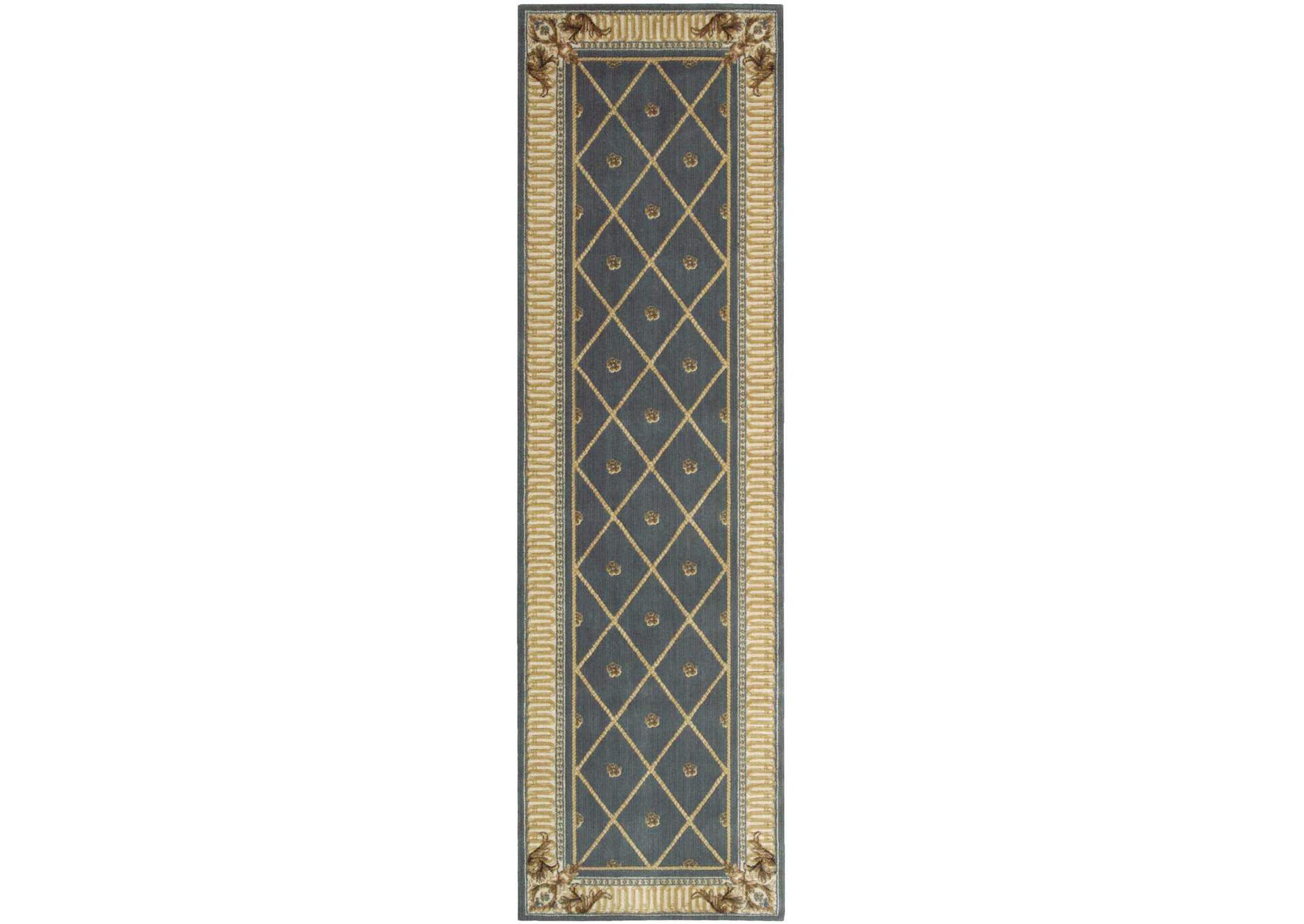 Nourison Ashton House AS03 Blue 6' Runner Hallway Rug,Nourison