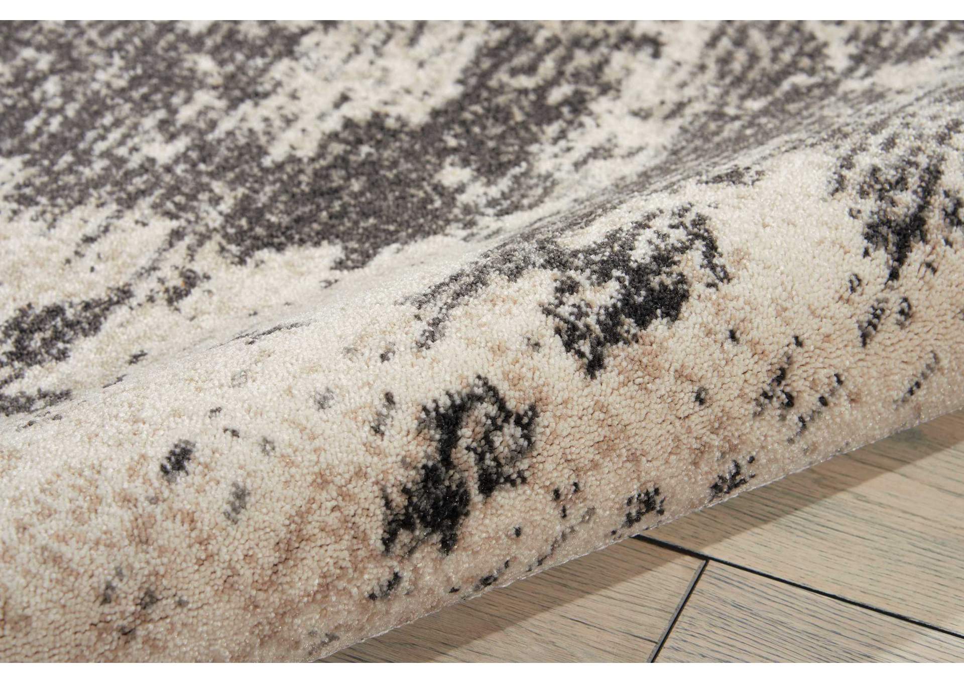 Nourison Maxell MAE07 Grey and White 4'x6' Area Rug,Nourison