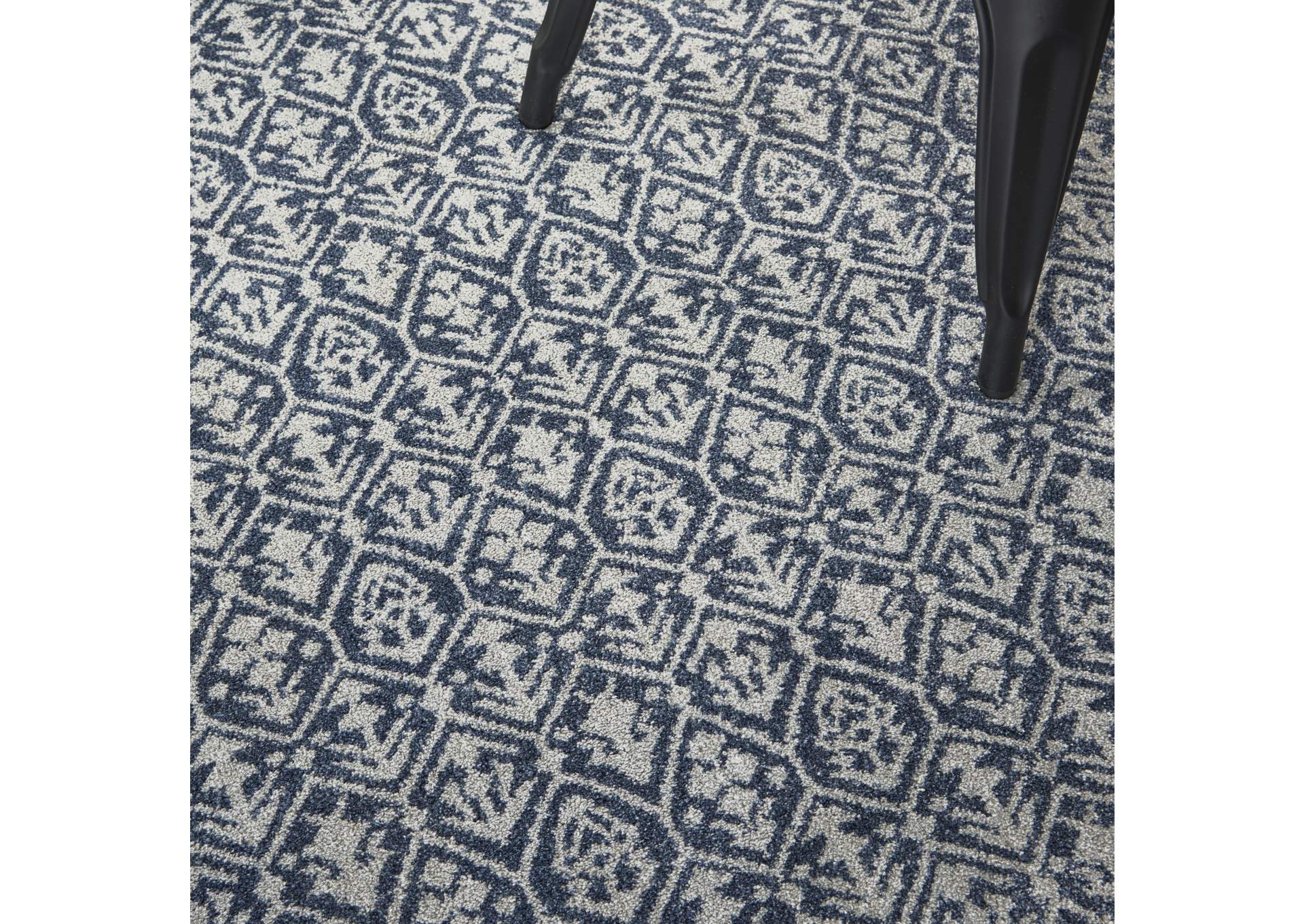 Nourison Palermo 5' x 7' Blue and Grey Distressed Bohemian Area Rug,Nourison