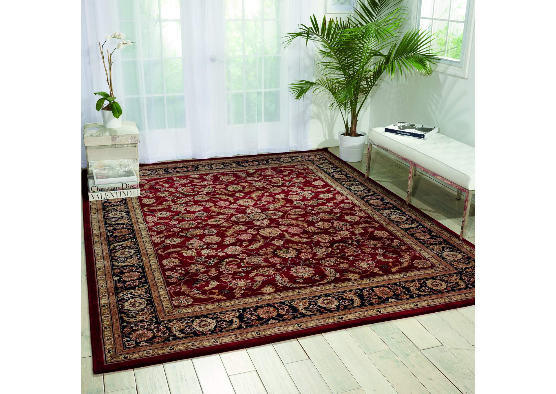 Nourison 2000 2002 Dark Red Multicolor 8'x10' Area Rug,Nourison