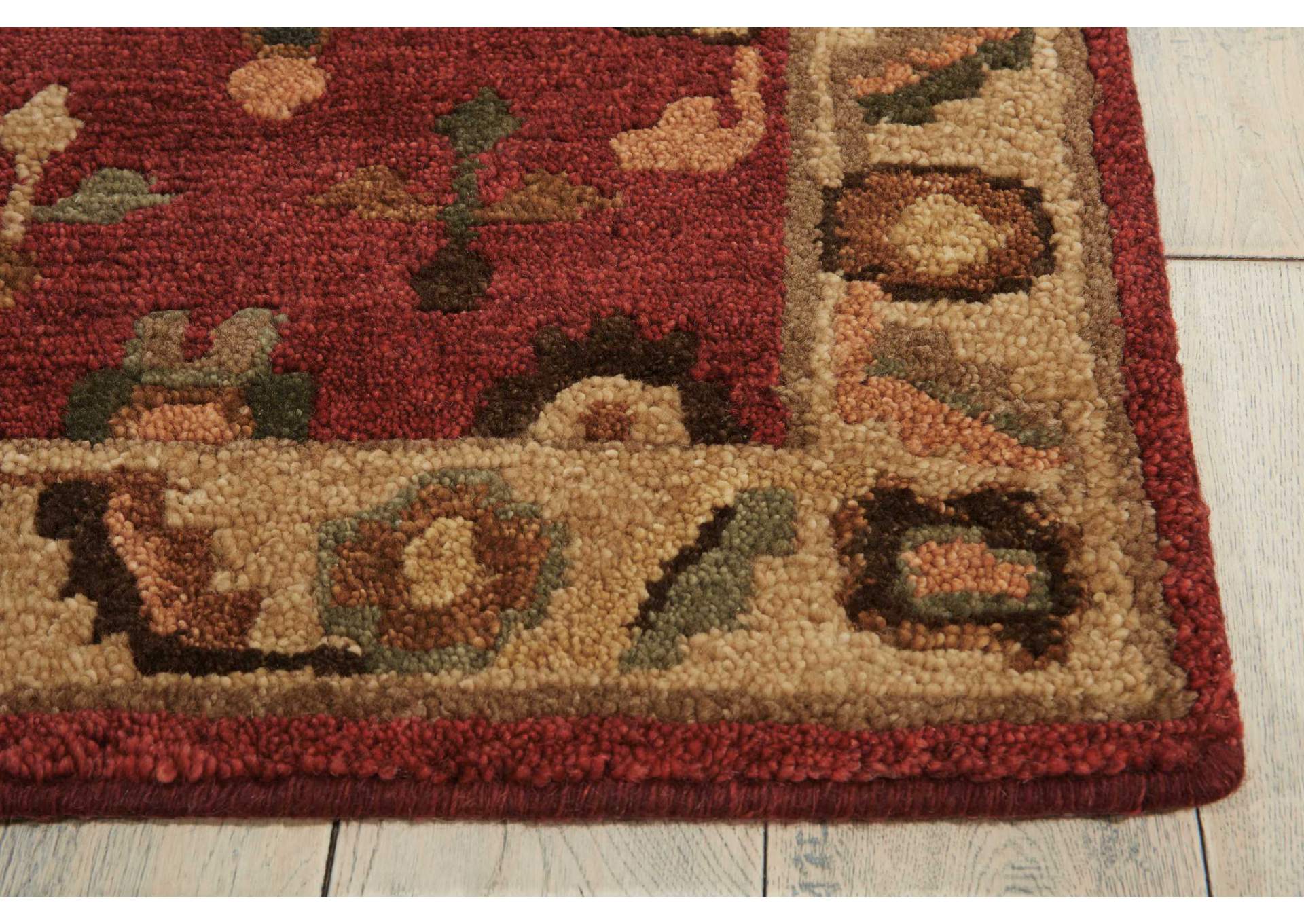 Nourison Tahoe TA08 Red 8' Runner Hallway Rug,Nourison