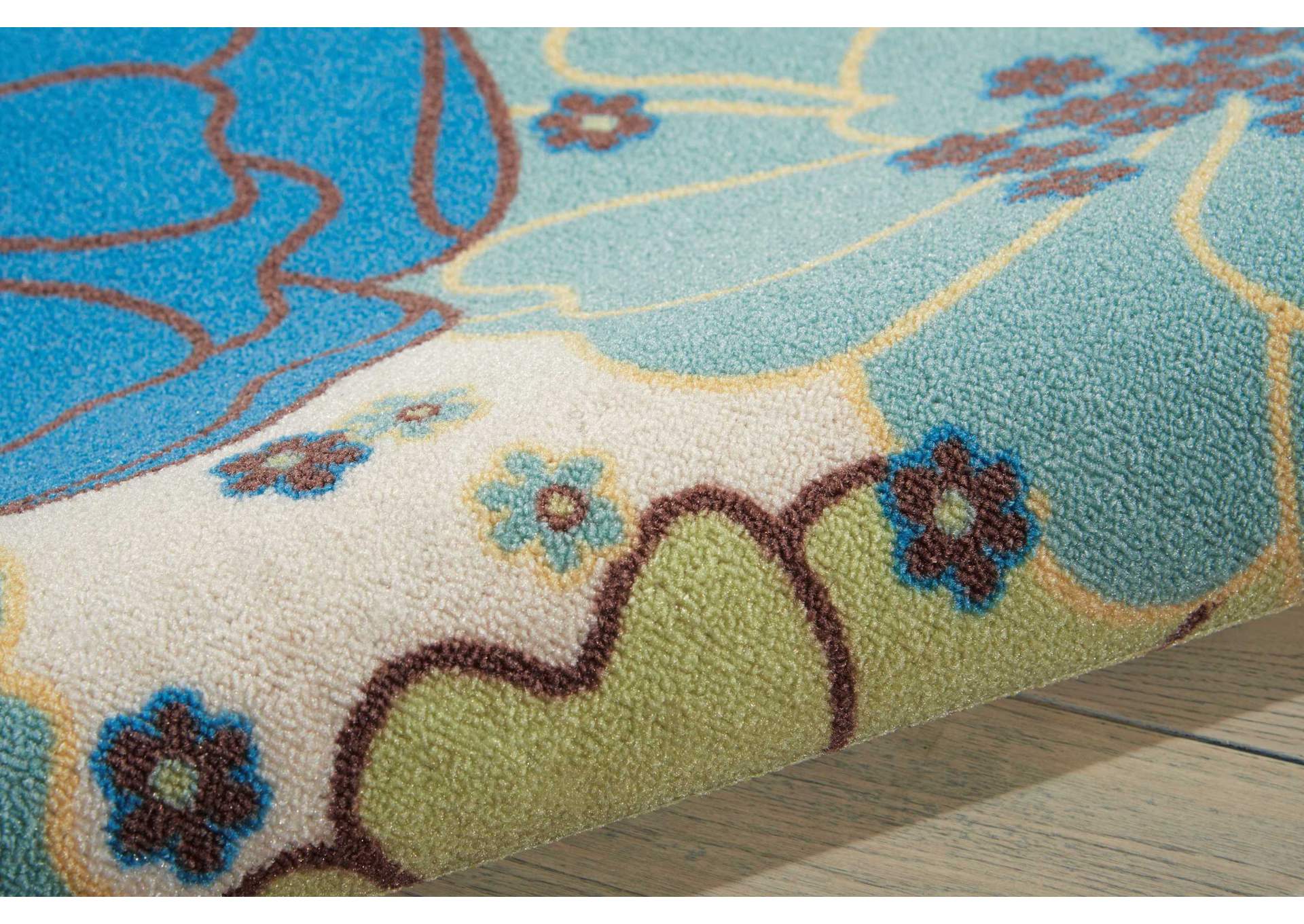 Nourison Home & Garden RS021 Blue 4'x6' Area Rug,Nourison