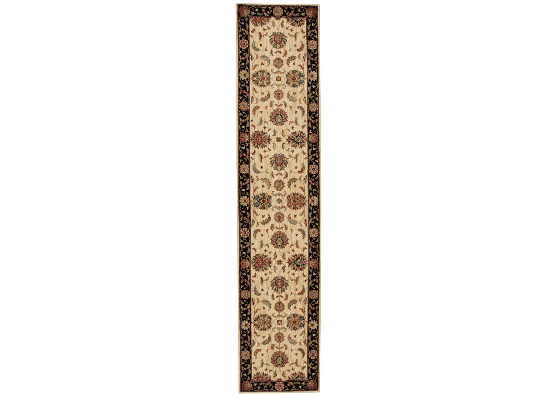 Nourison Living Treasures LI04 Beige Multicolor 12' Runner Hallway Rug,Nourison