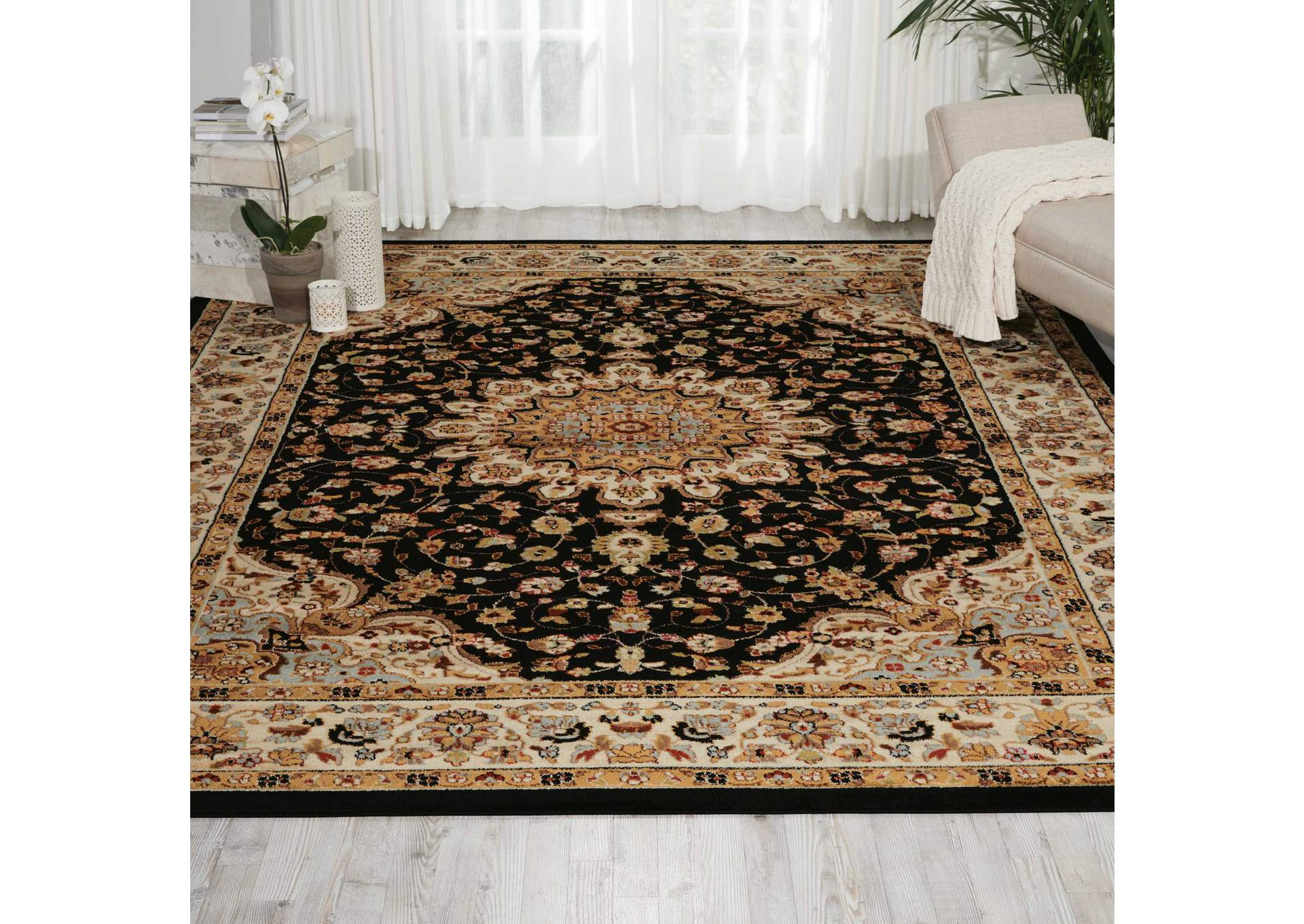 Nourison Delano DEL04 Black 8'x11' Rug,Nourison