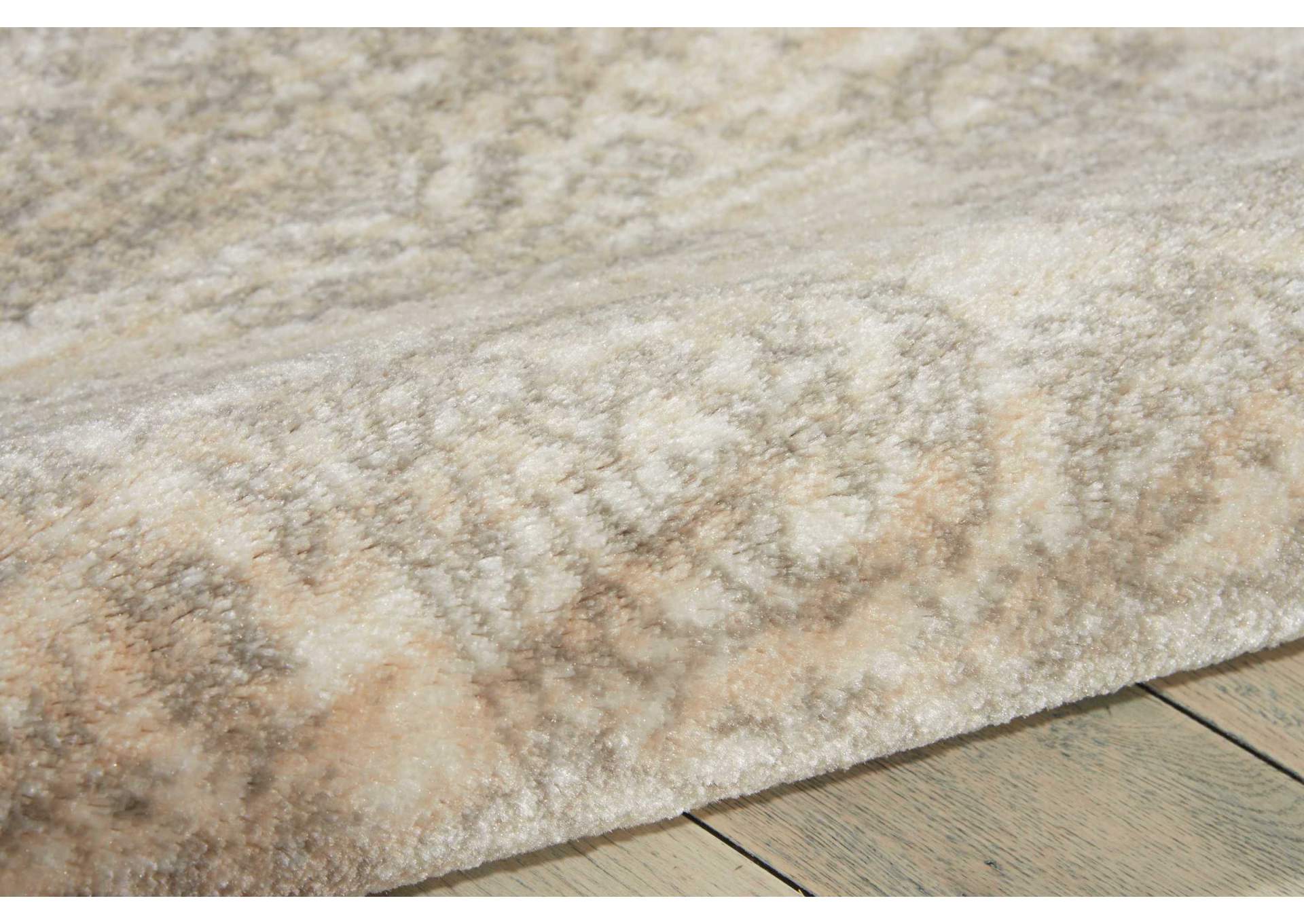 Nourison Euphoria EUP04 White and Beige 8' Runner Hallway Rug,Nourison