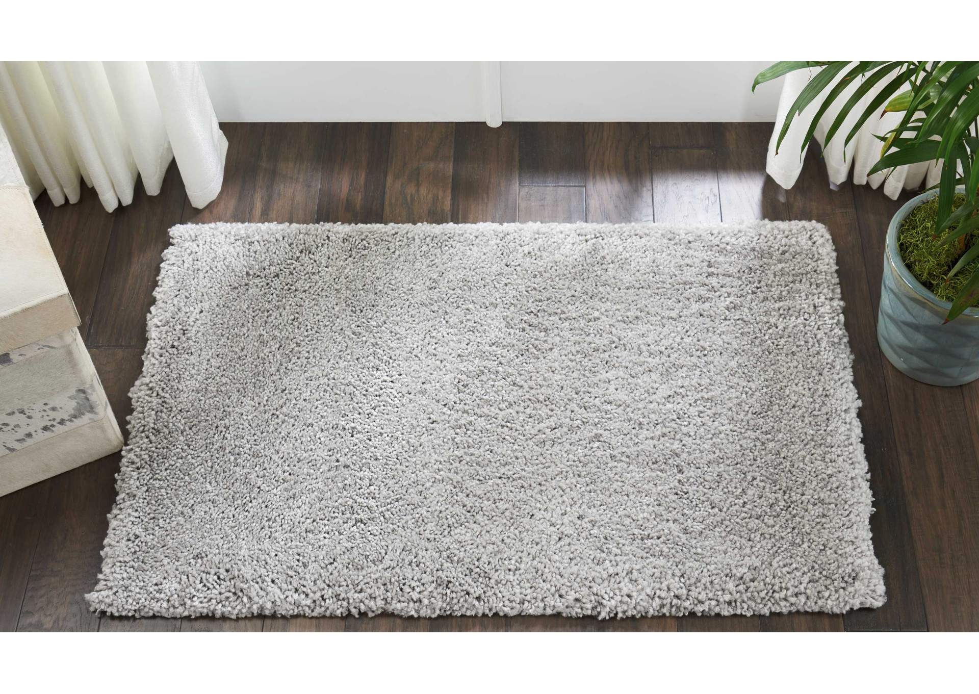 Nourison Malibu Shag MSG01 Grey 3'x4' Area Rug,Nourison