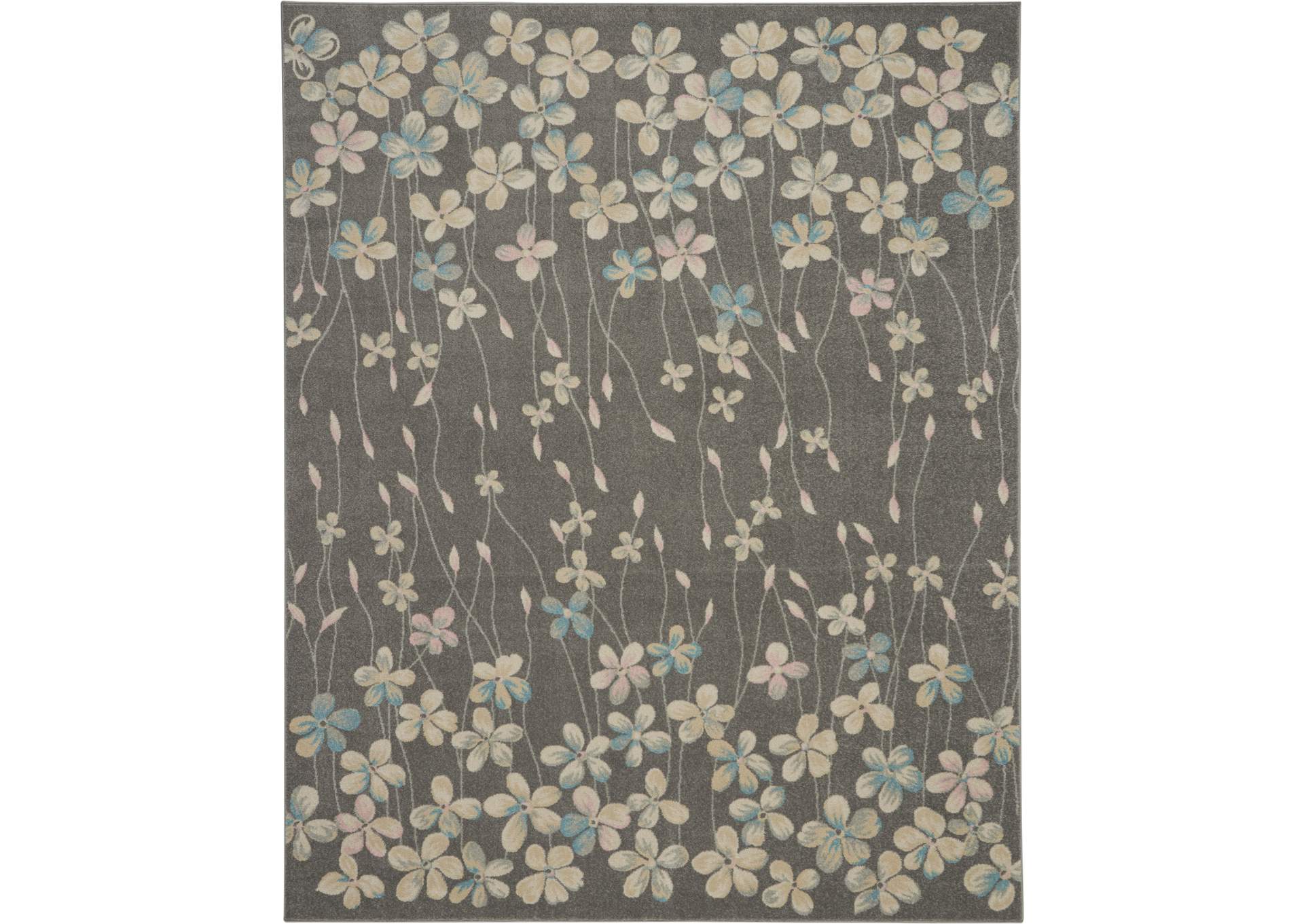 Nourison Tranquil TRA04 Grey 9'x12' Oversized Rug,Nourison