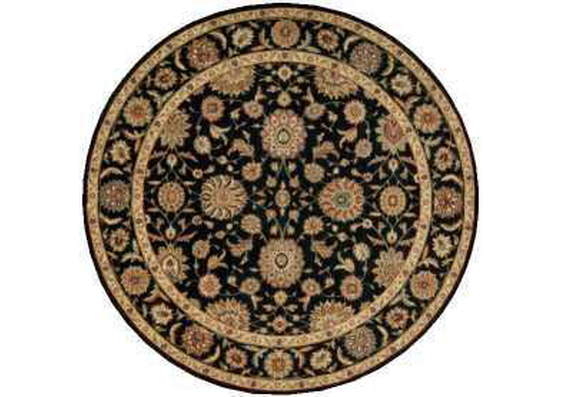 Nourison Living Treasures LI05 Black 6' Round Area Rug,Nourison