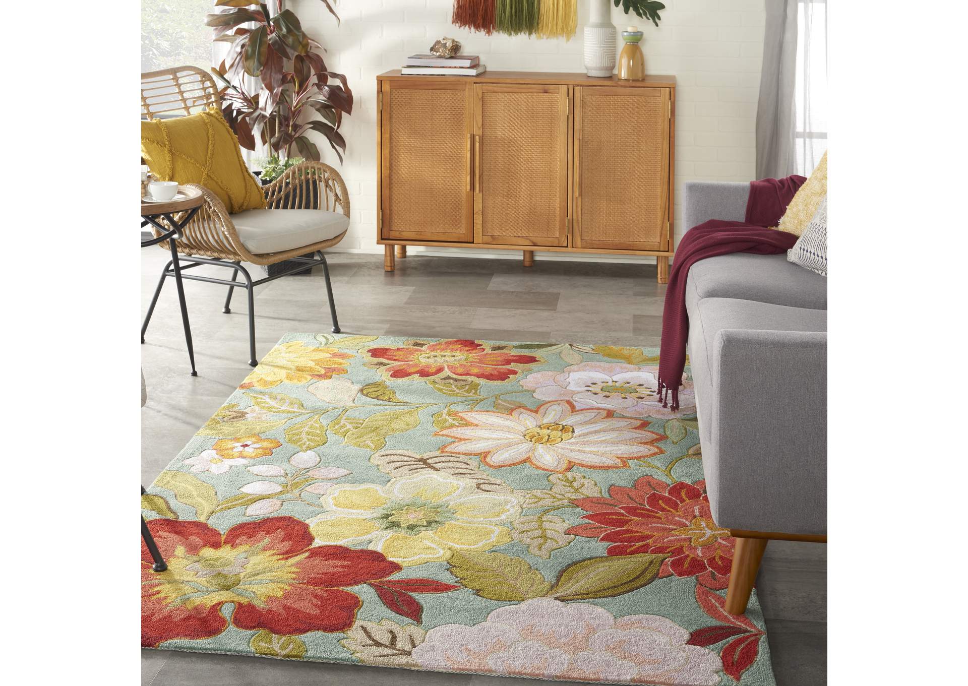 Nourison Fantasy FA18 Blue 5'x8' Area Rug,Nourison