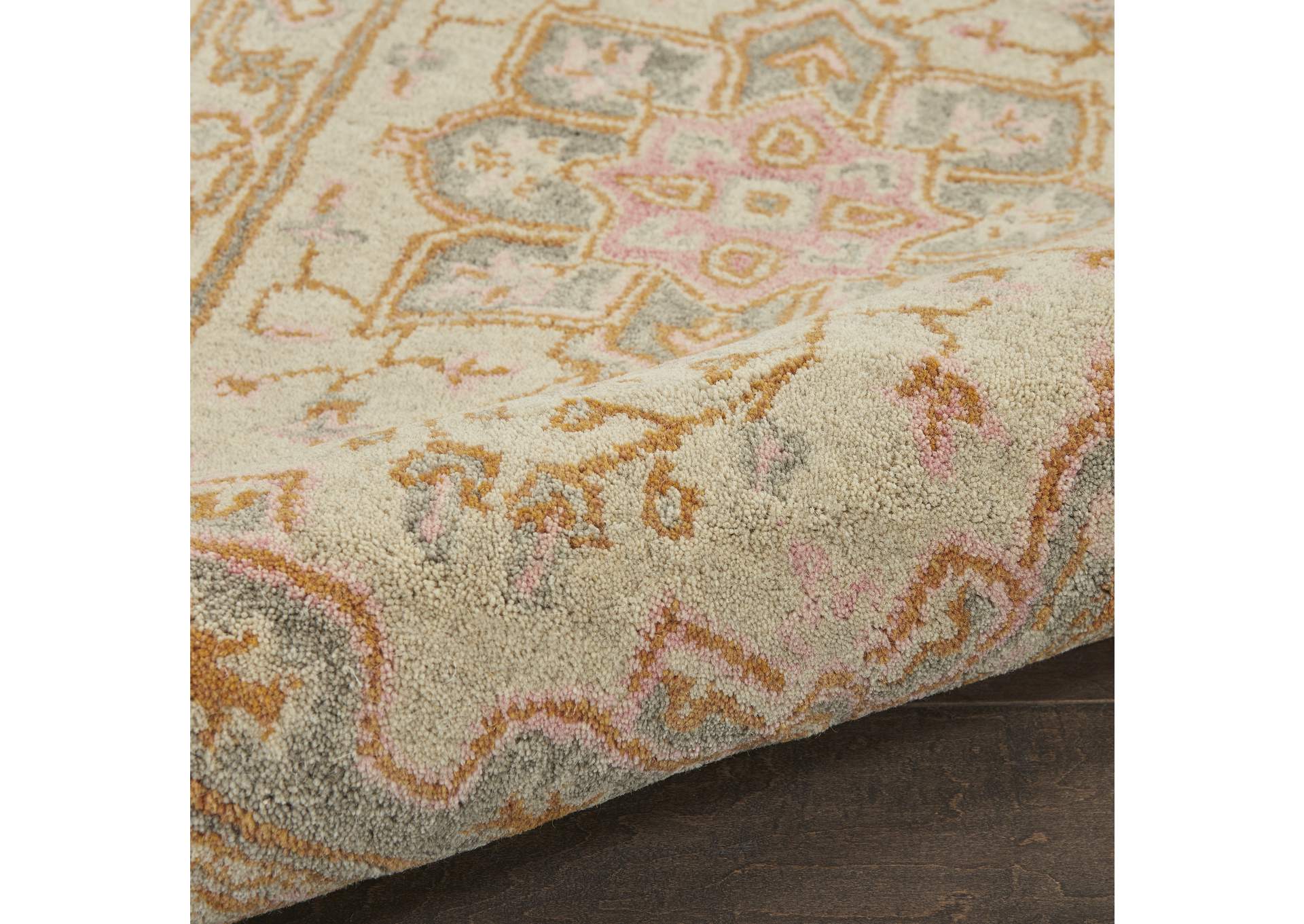 Nourison Jazmine JAZ01 Orange and Cream 10' Runner Wool Hallway Rug,Nourison