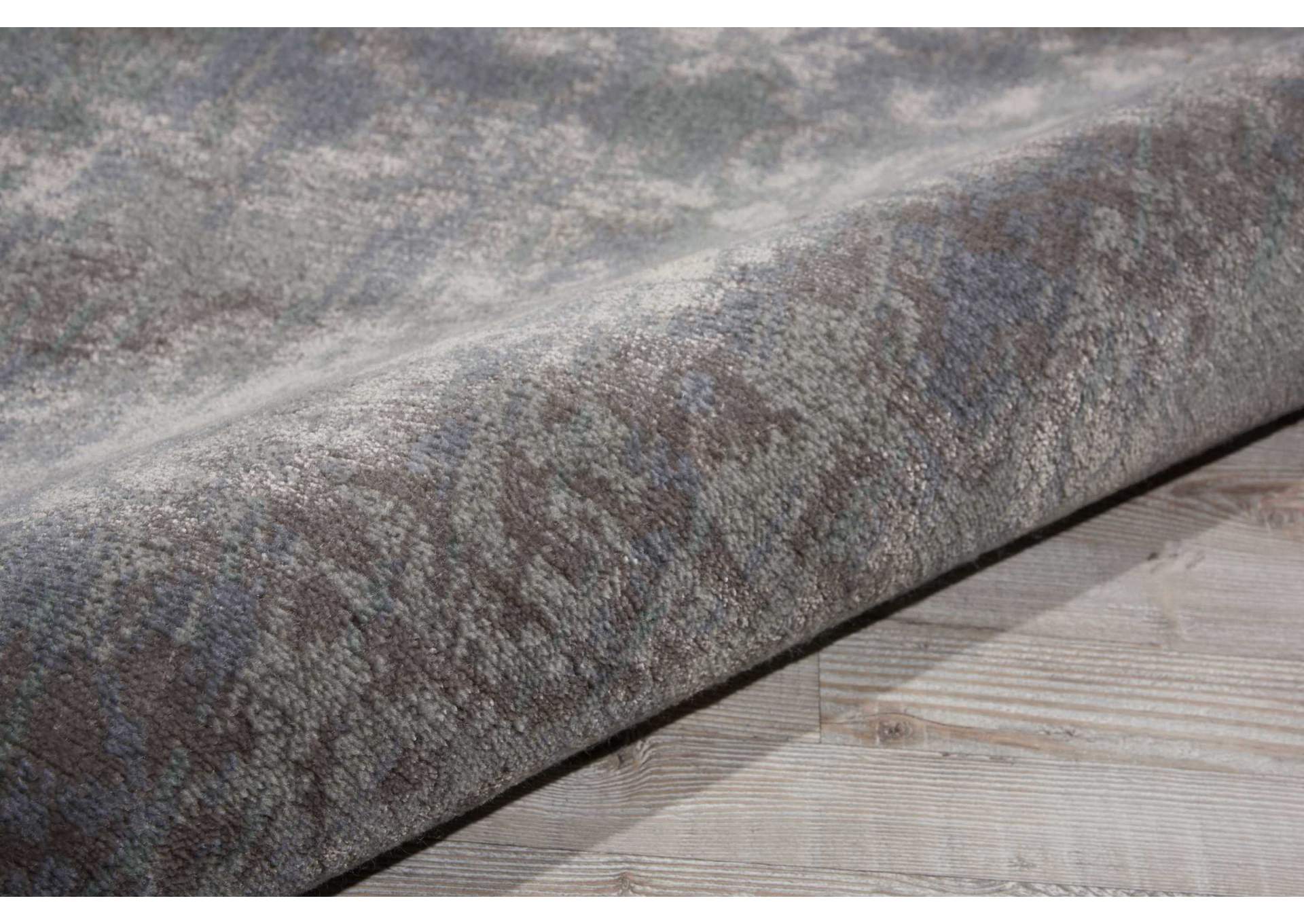 Nourison Twilight TWI05 Slate Blue and Grey 8' Round Large Rug,Nourison