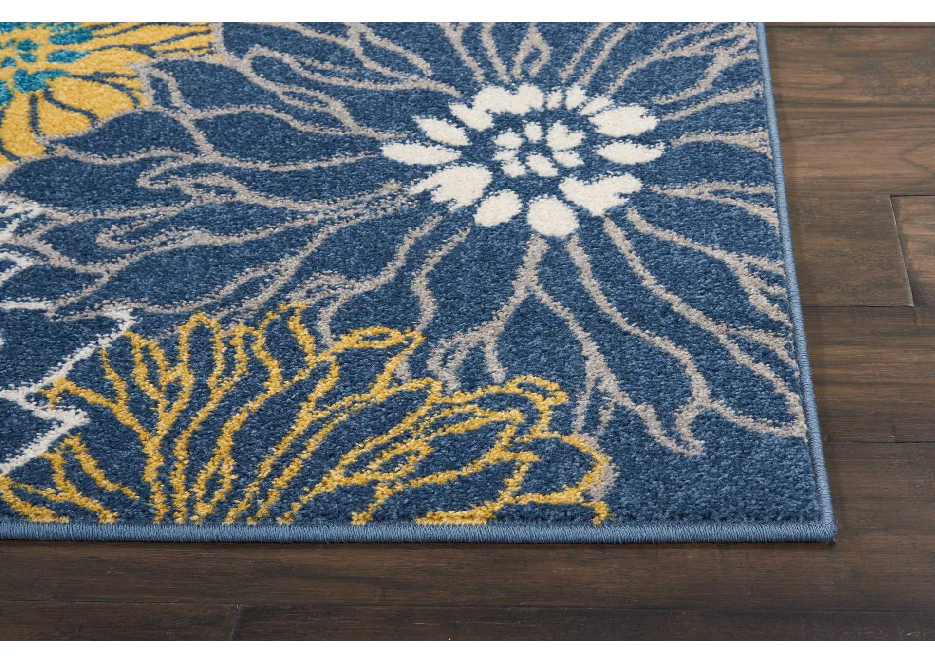 Nourison Passion PSN17 Blue 4'x6' Floral Area Rug,Nourison