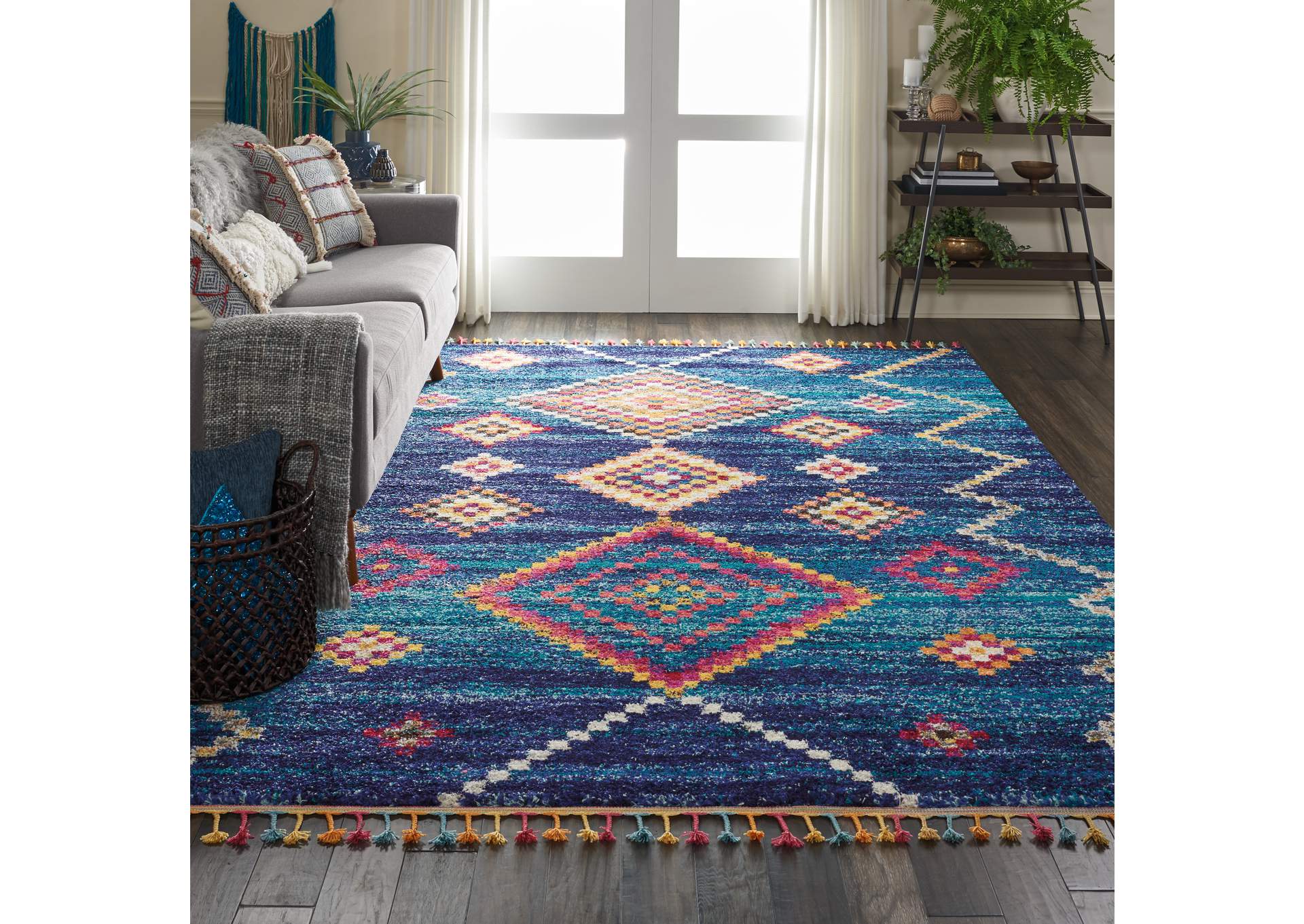 Nourison Nomad NMD05 Dark Blue Multicolor 8'x11' Oversized Rug,Nourison