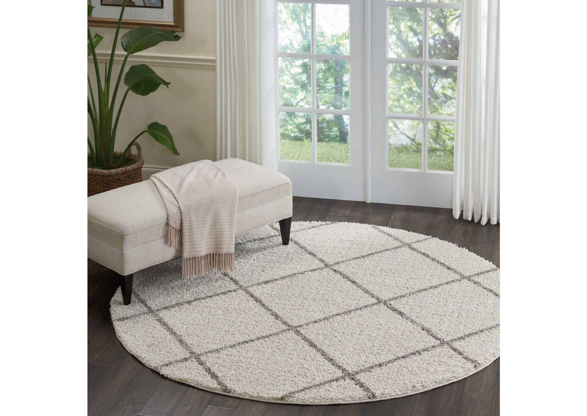 Nourison Brisbane BRI03 Beige 7' Round Rug,Nourison