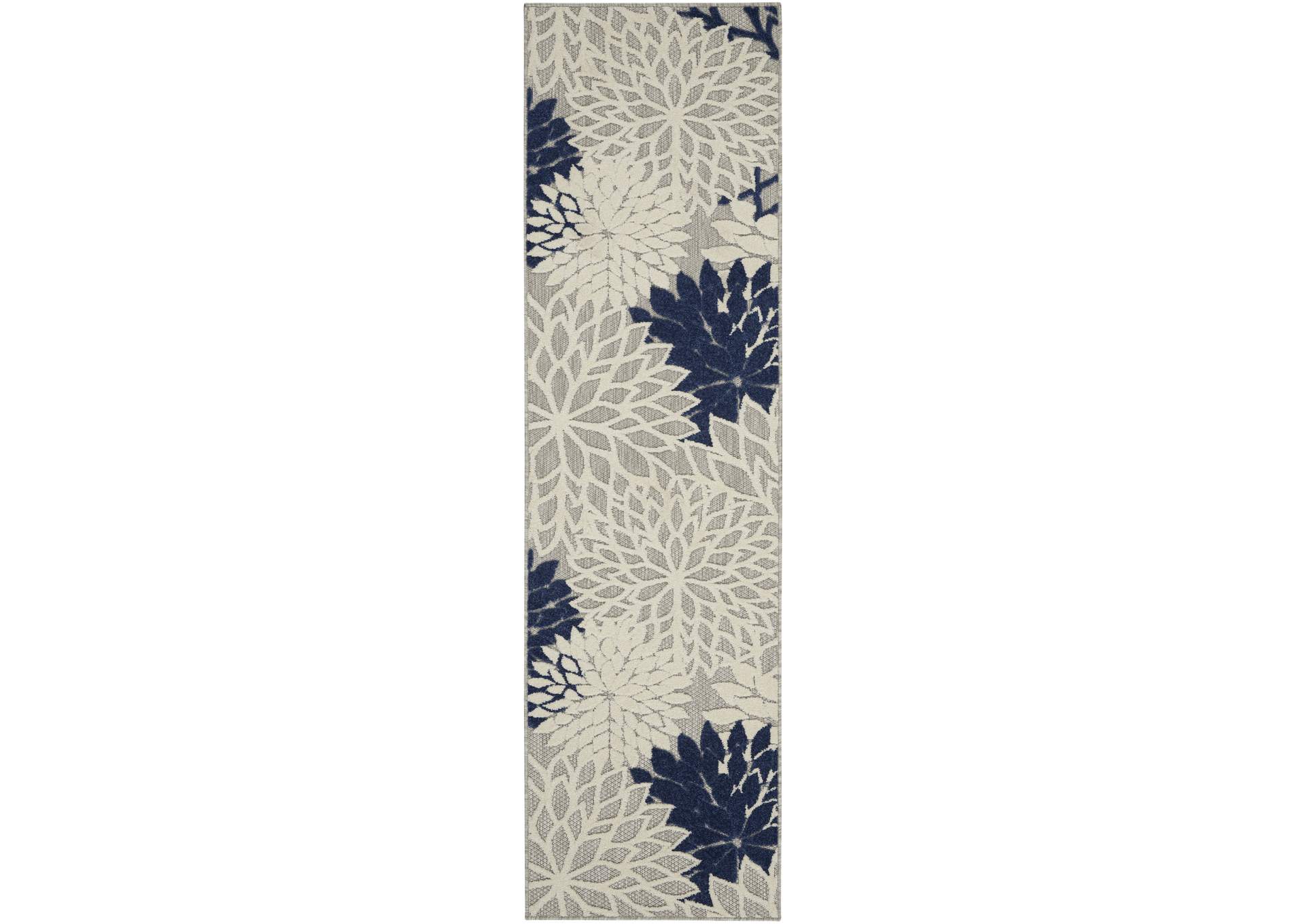Nourison Aloha 2'x8' Ivory Navy Area Rug,Nourison