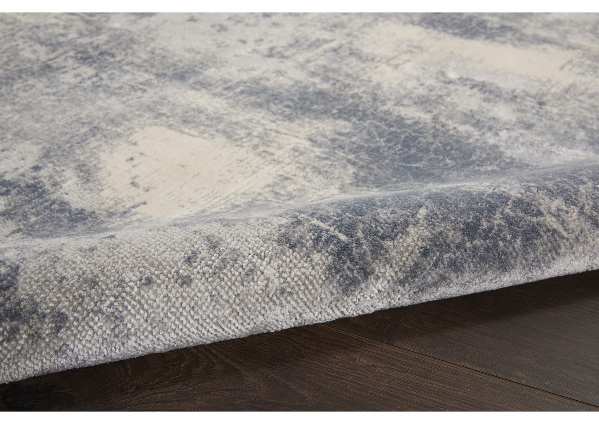 Nourison Rustic Textures RUS02 Slate Blue and Ivory 4'x6' Rustic Area Rug,Nourison