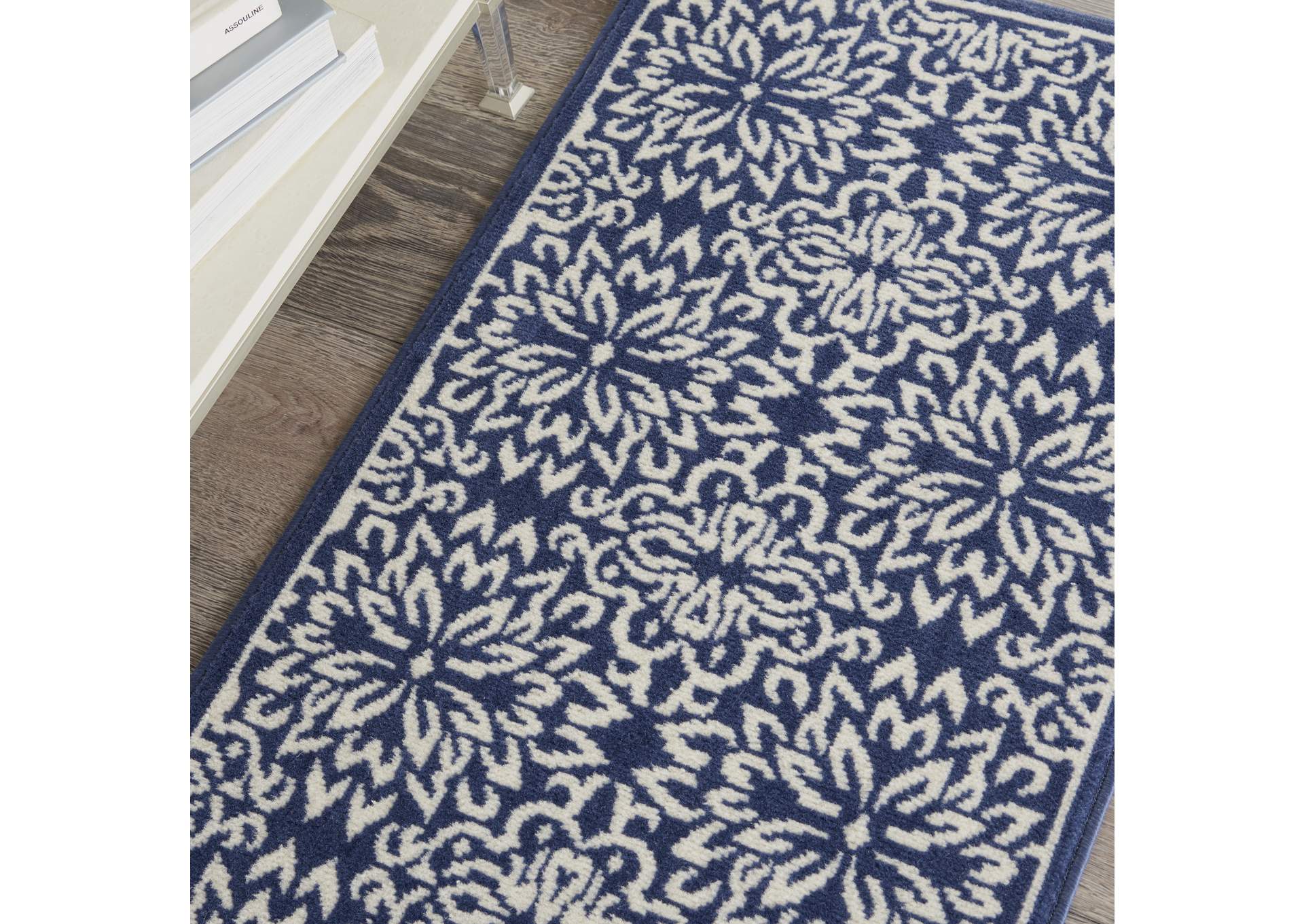 Nourison Jubilant 2' x 4' Navy Ivory Transitional Area Rug,Nourison