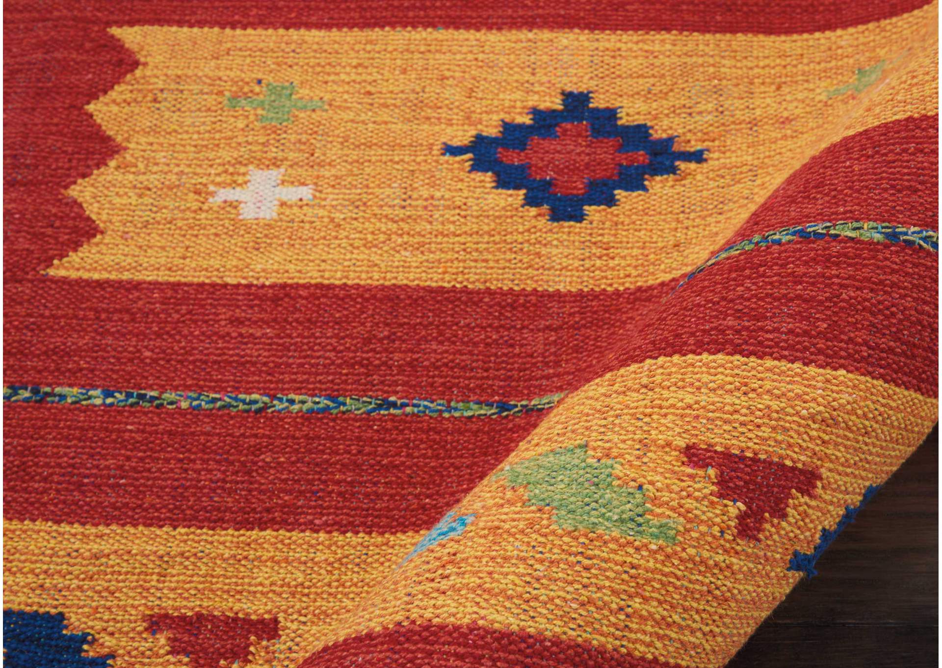Nourison Baja BAJ02 Orange 8' Runner Flat Weave Hallway Rug,Nourison