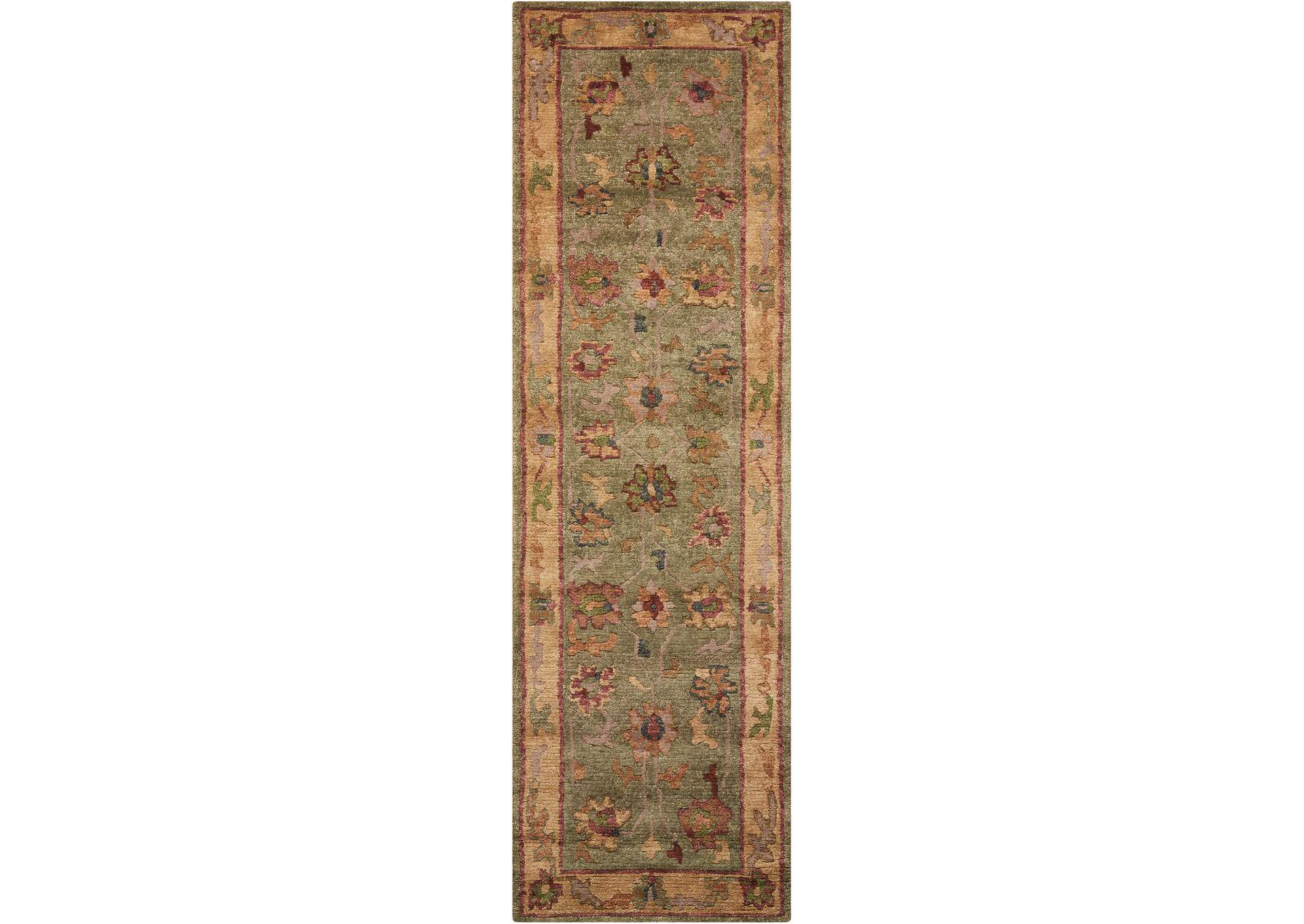 Nourison Tahoe TA03 Green 8' Runner Hallway Rug,Nourison