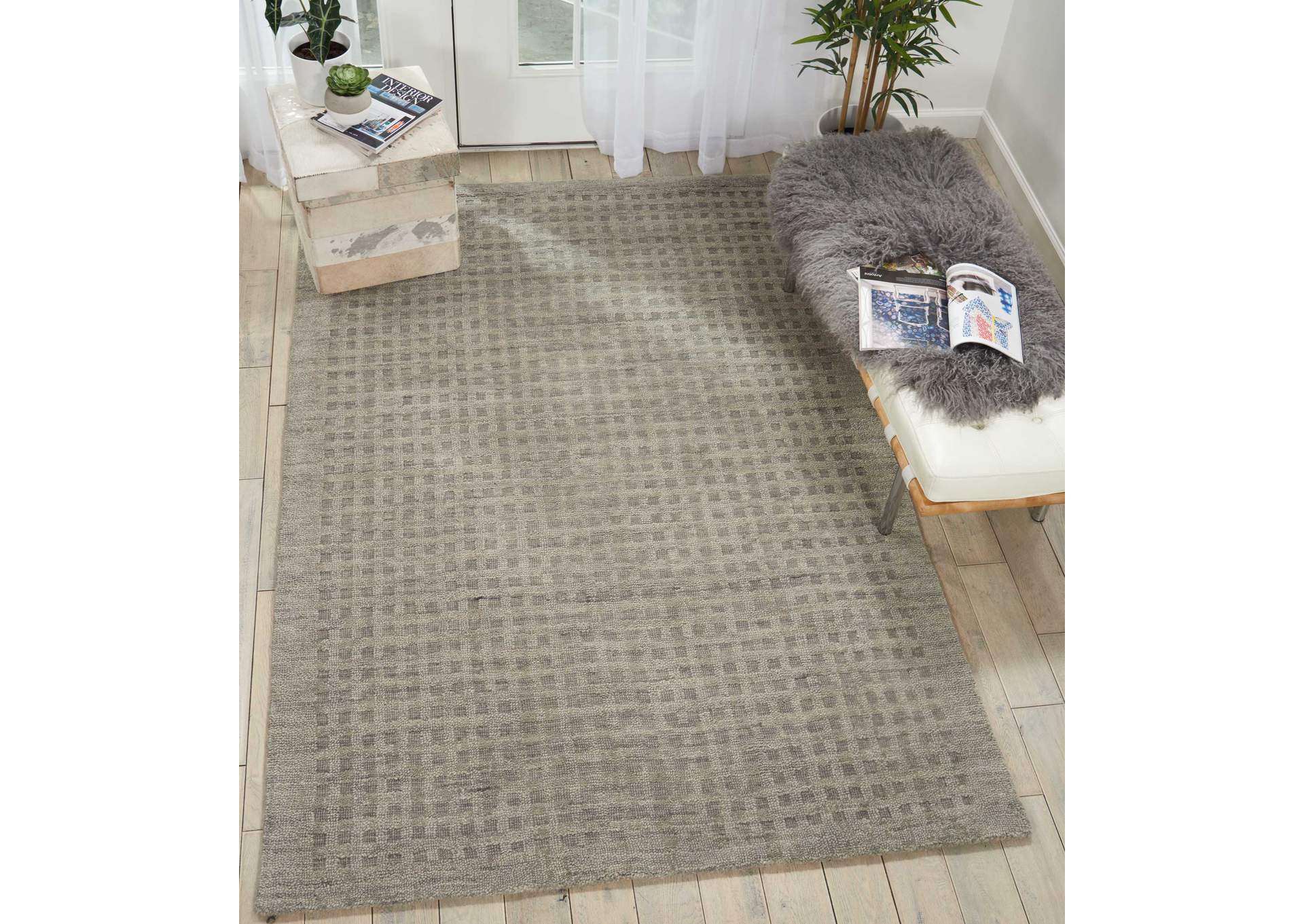 Nourison Marana MNN01 Charcoal Grey 4'x6' Area Rug,Nourison