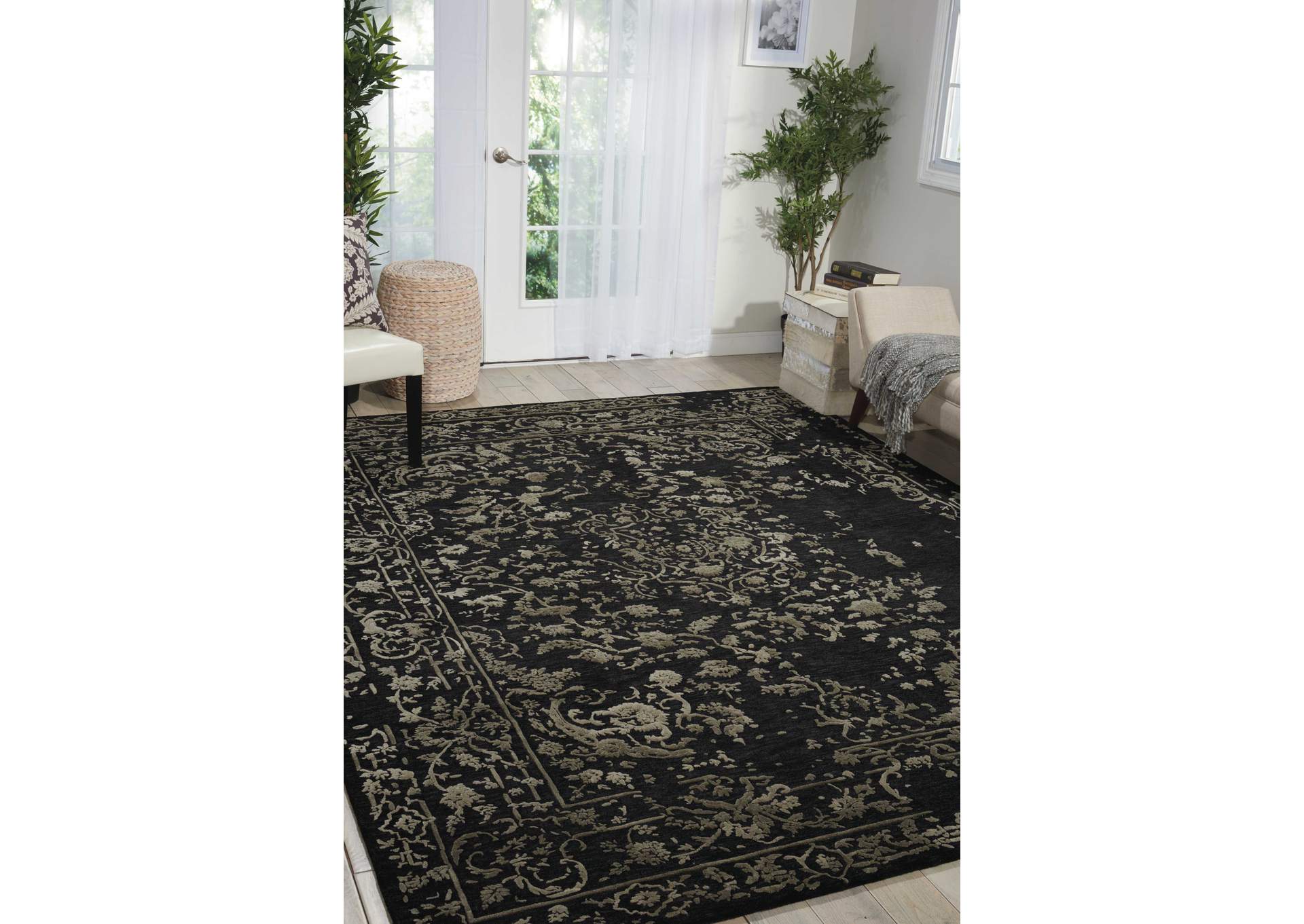 Nourison Opaline OPA03 Black 6'x8' Area Rug,Nourison