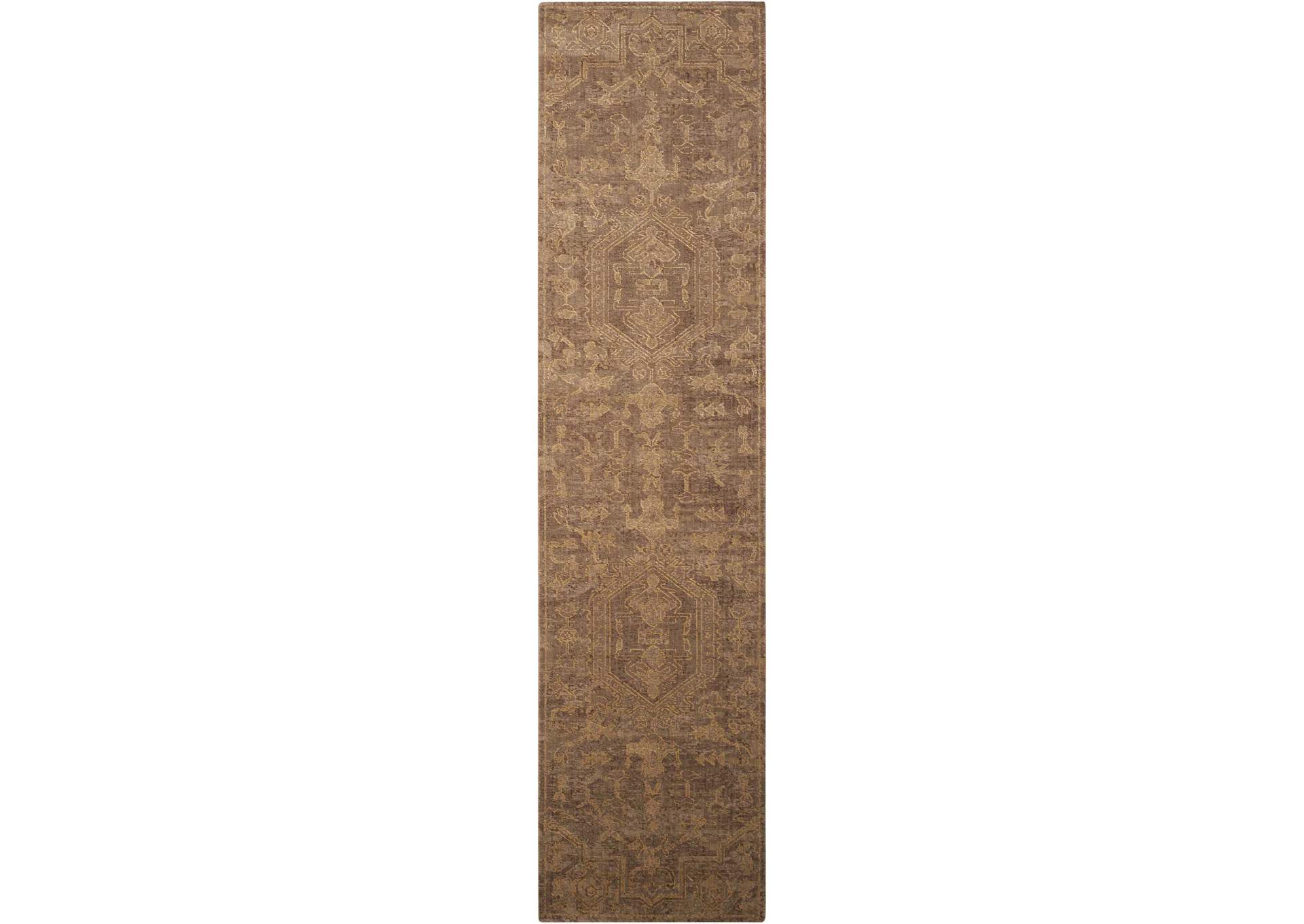 Nourison Silken Allure SLK15 Beige 10' Runner Hallway Rug,Nourison