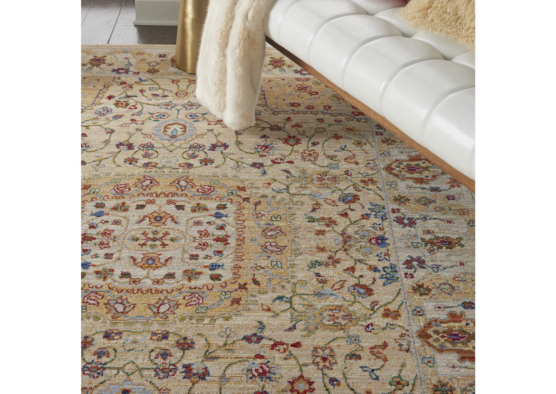 Nourison Majestic 6'x8' Light Orange Multicolor Persian Area Rug,Nourison