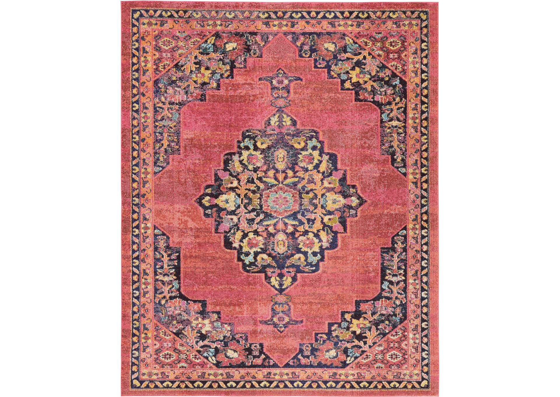 Nourison Passionate PST01 Pink Multicolor 8'x10' Large Rug,Nourison