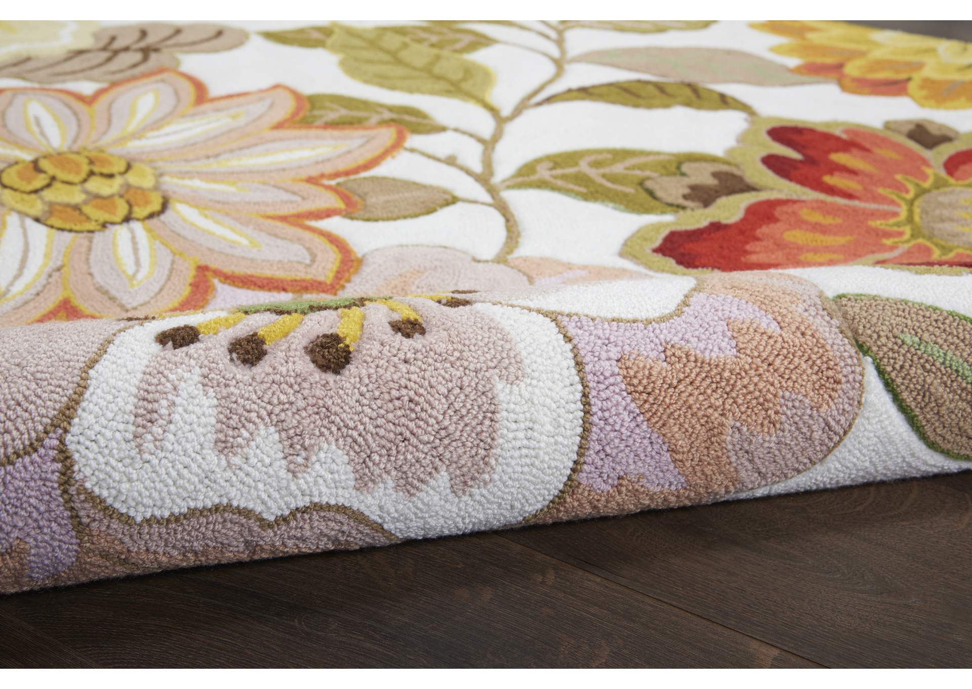 Nourison Fantasy FA18 White Multicolor 8' Runner Hallway Rug,Nourison