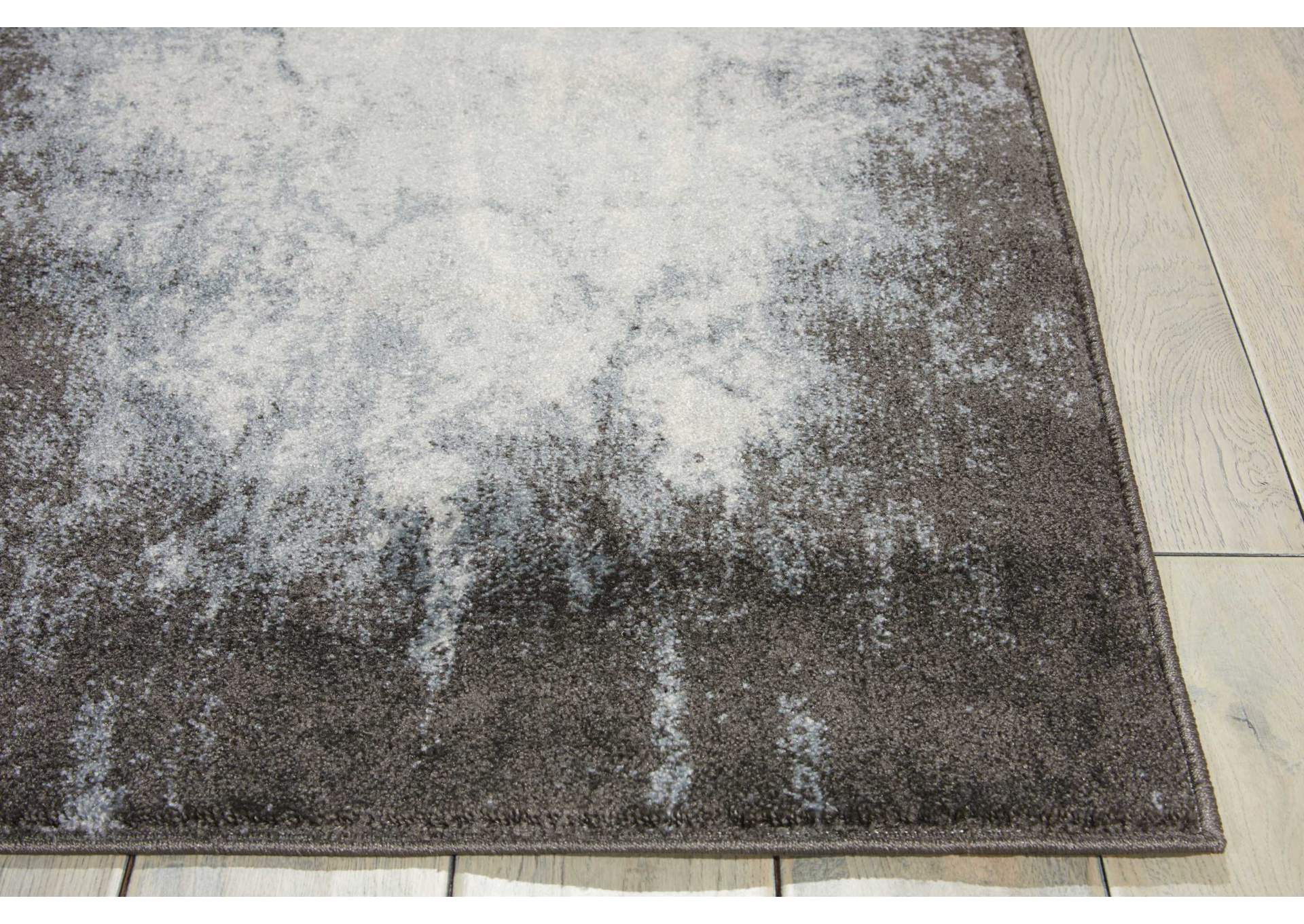 Nourison Maxell MAE01 Grey and White 8' Runner Hallway Rug,Nourison