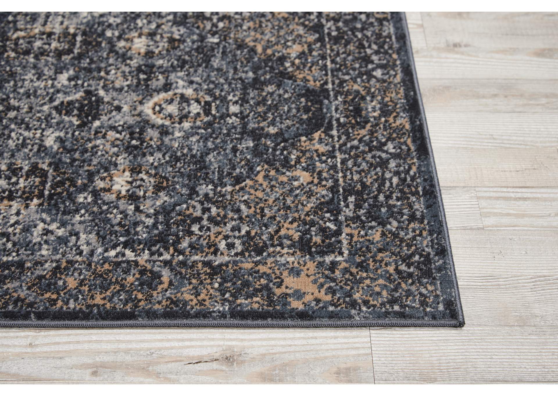 kathy ireland Home Malta MAI01 Dark Blue 8' Runner Hallway Rug,Nourison