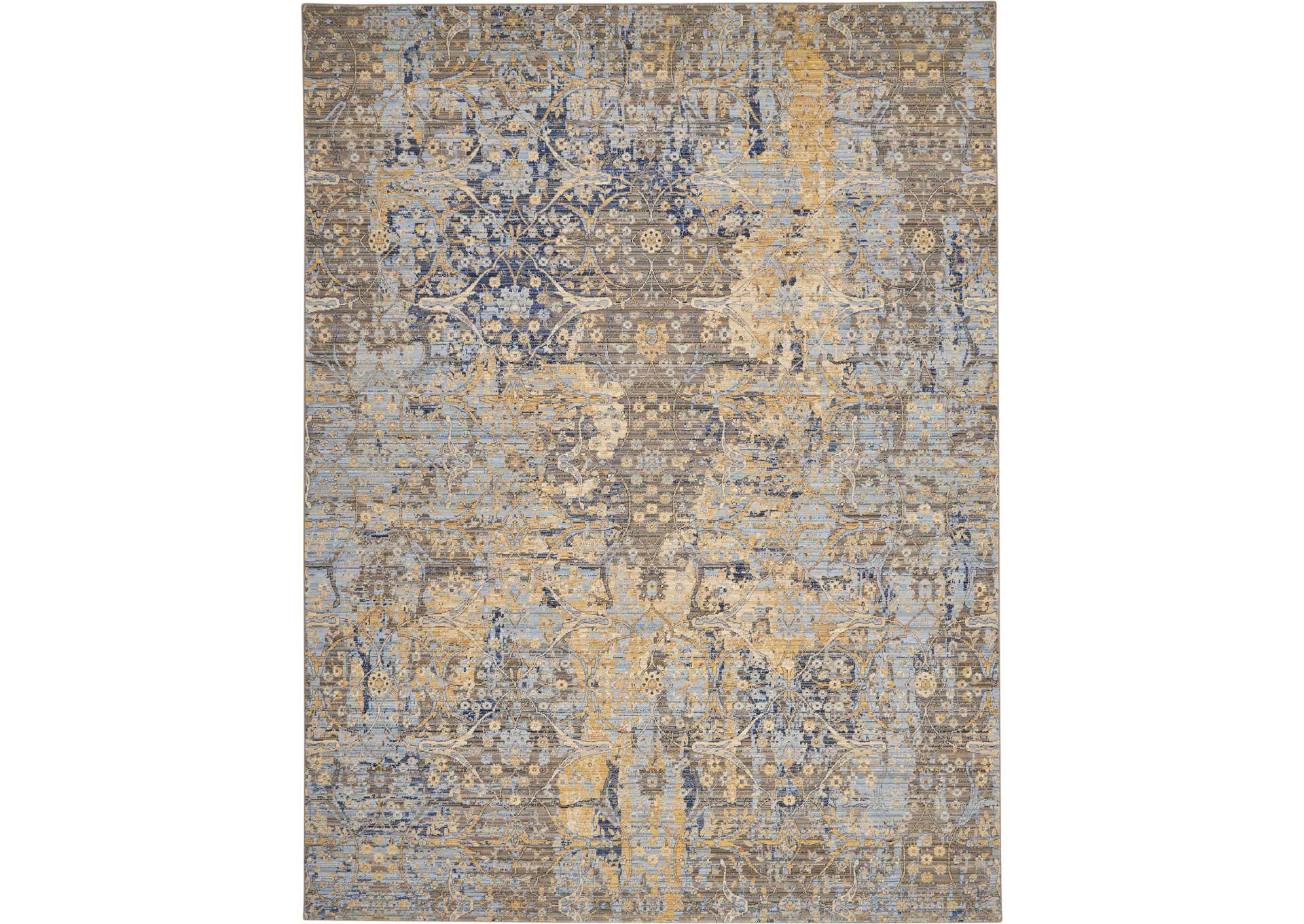 Nourison Majestic 9'x12' Beige and Blue Vintage Area Rug,Nourison