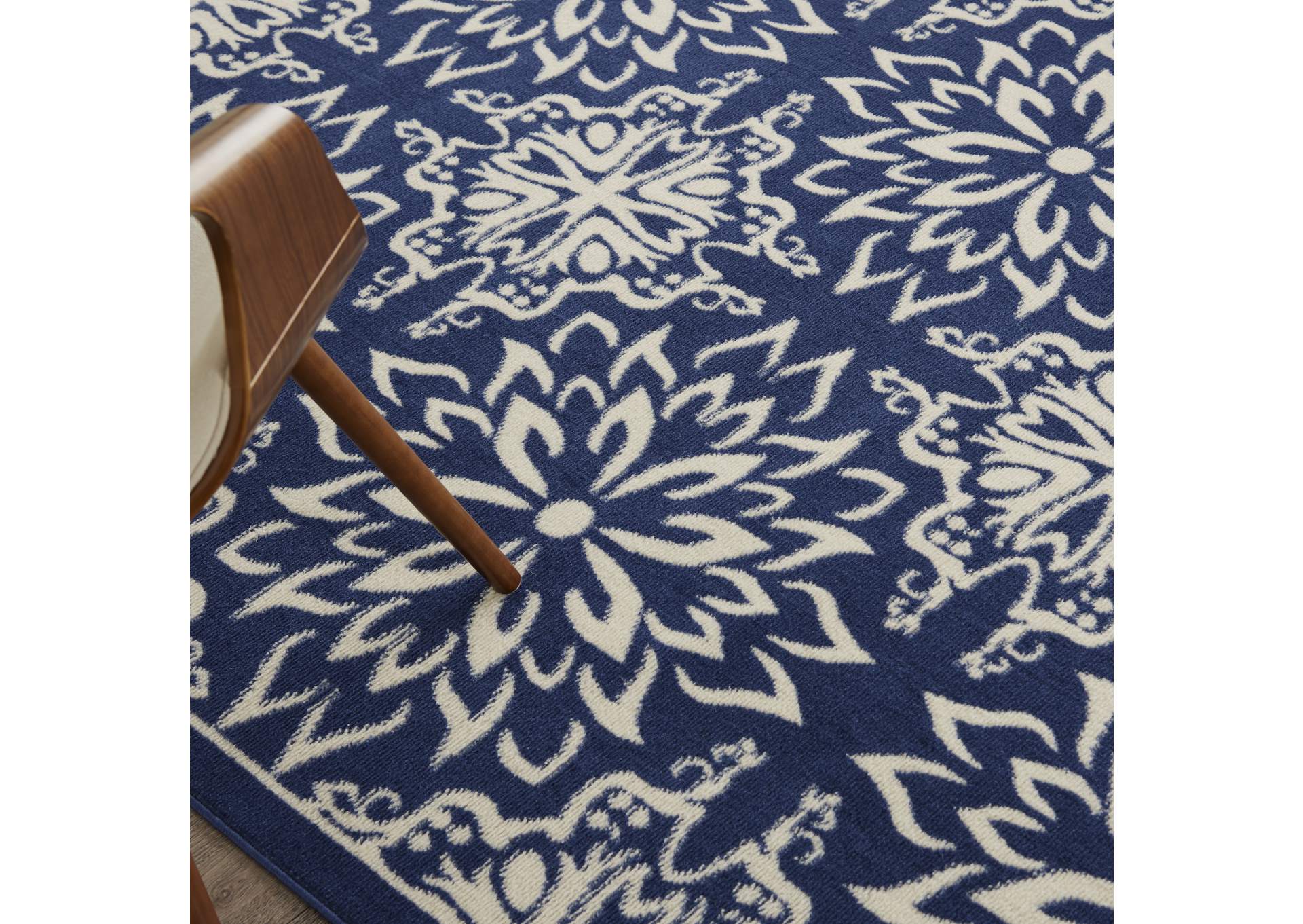 Nourison Jubilant 8' x 10' Navy Ivory Transitional Area Rug,Nourison