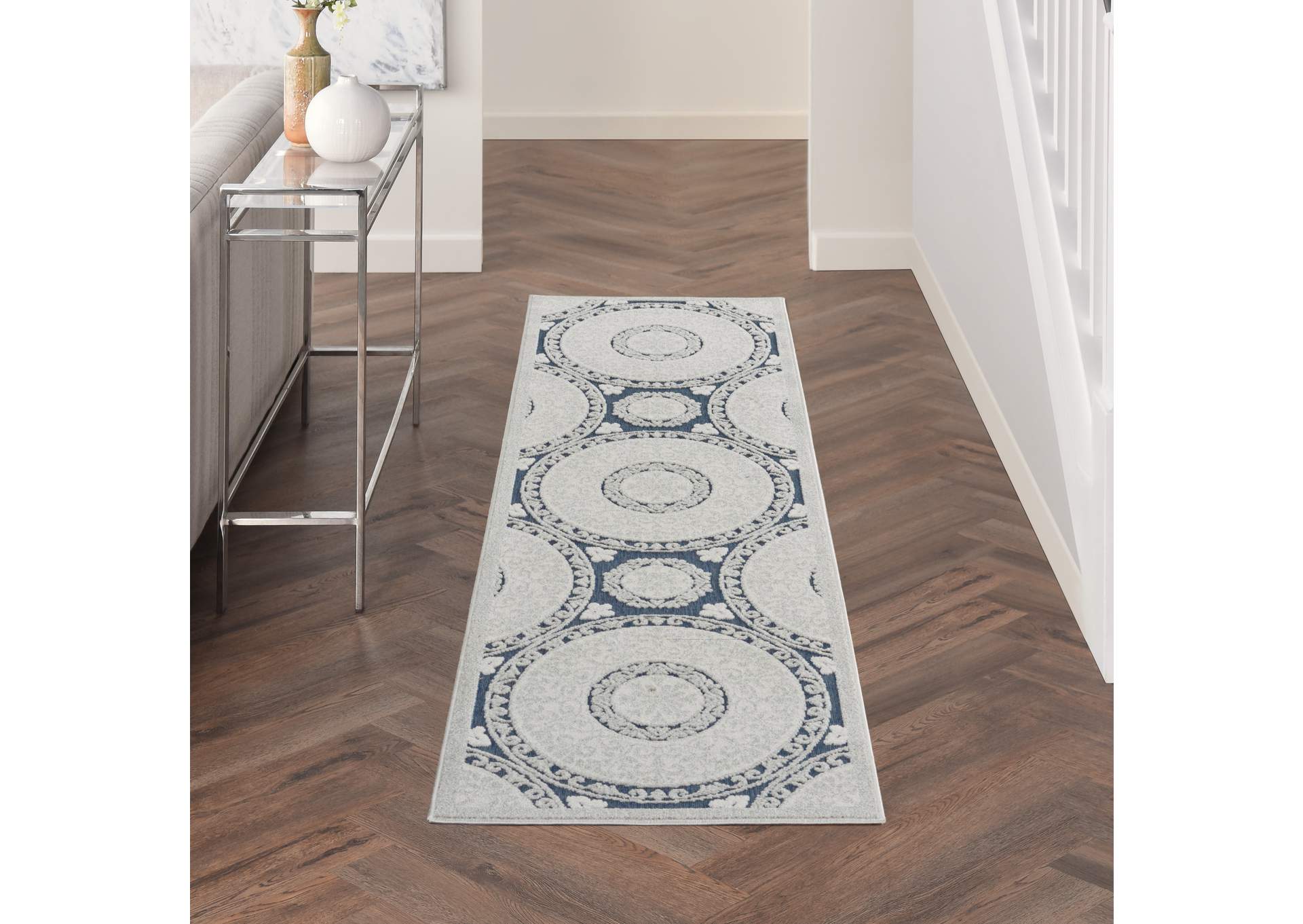 Nourison Key Largo 10' Runner Blue Area Rug,Nourison
