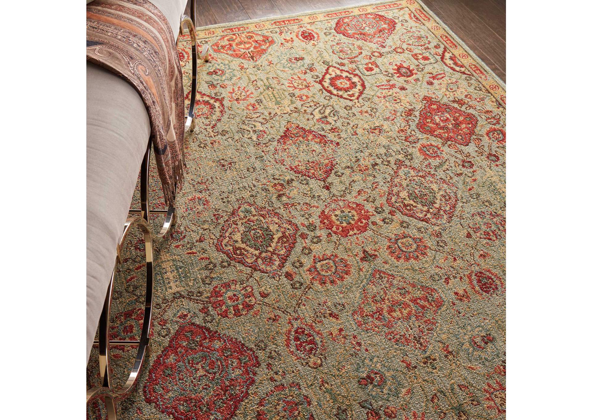 Nourison Somerset ST90 Light Green 5'x8' Oriental Area Rug,Nourison