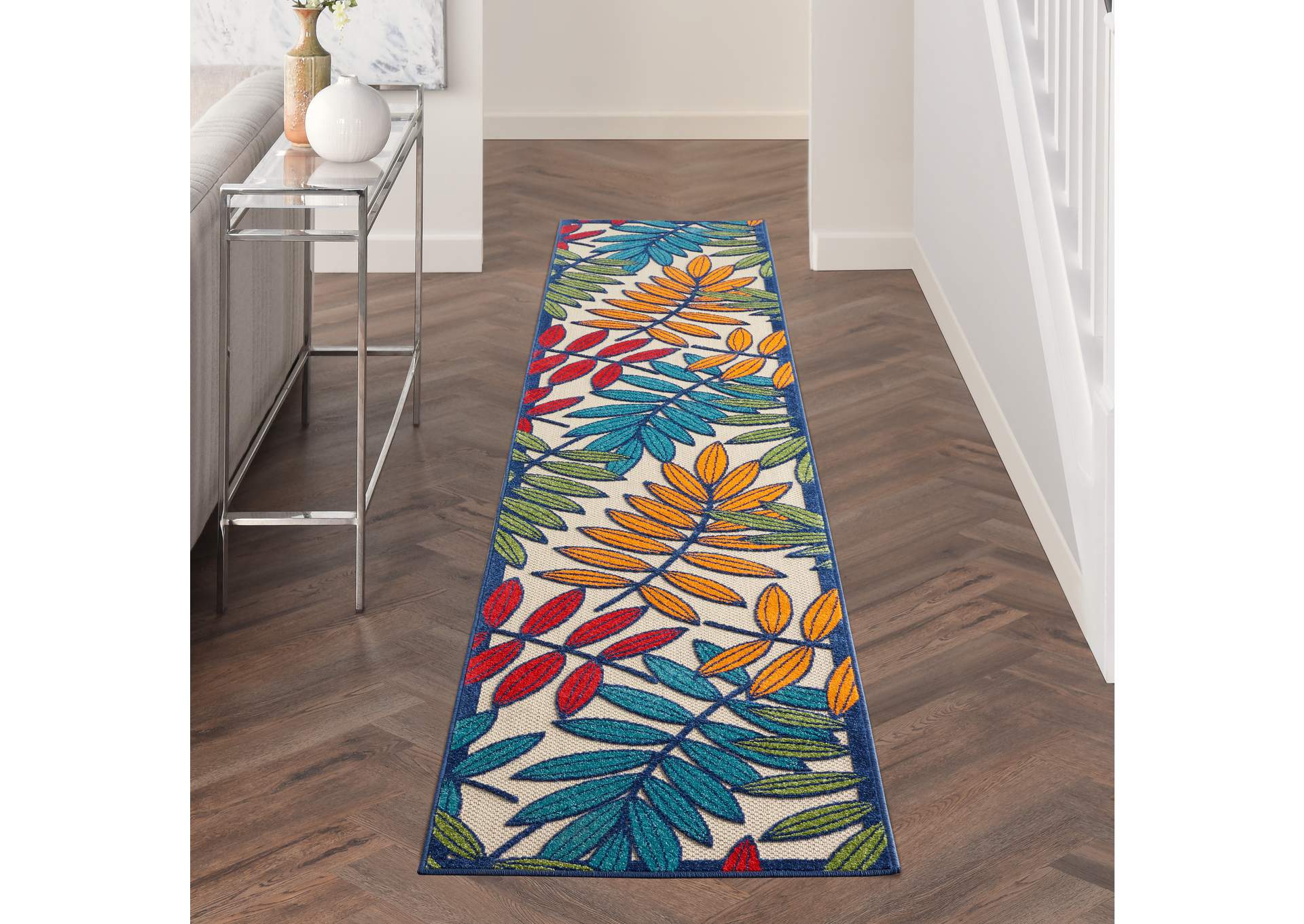 Nourison Aloha ALH18 Multicolor 12'xRunner Indoor-outdoor Rug,Nourison
